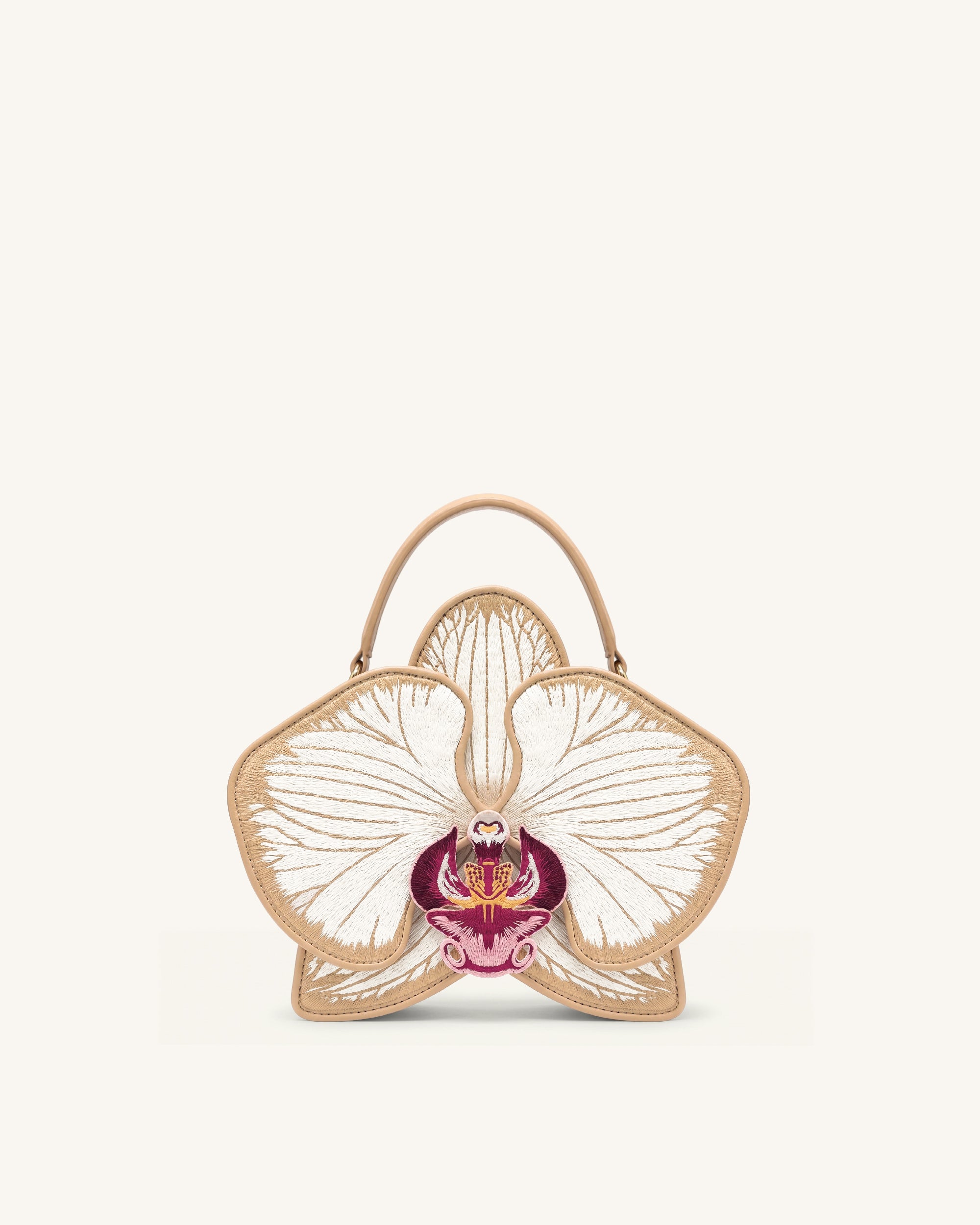 Flora Orchid Shaped Top Handle Bag - Champagne | JW PEI