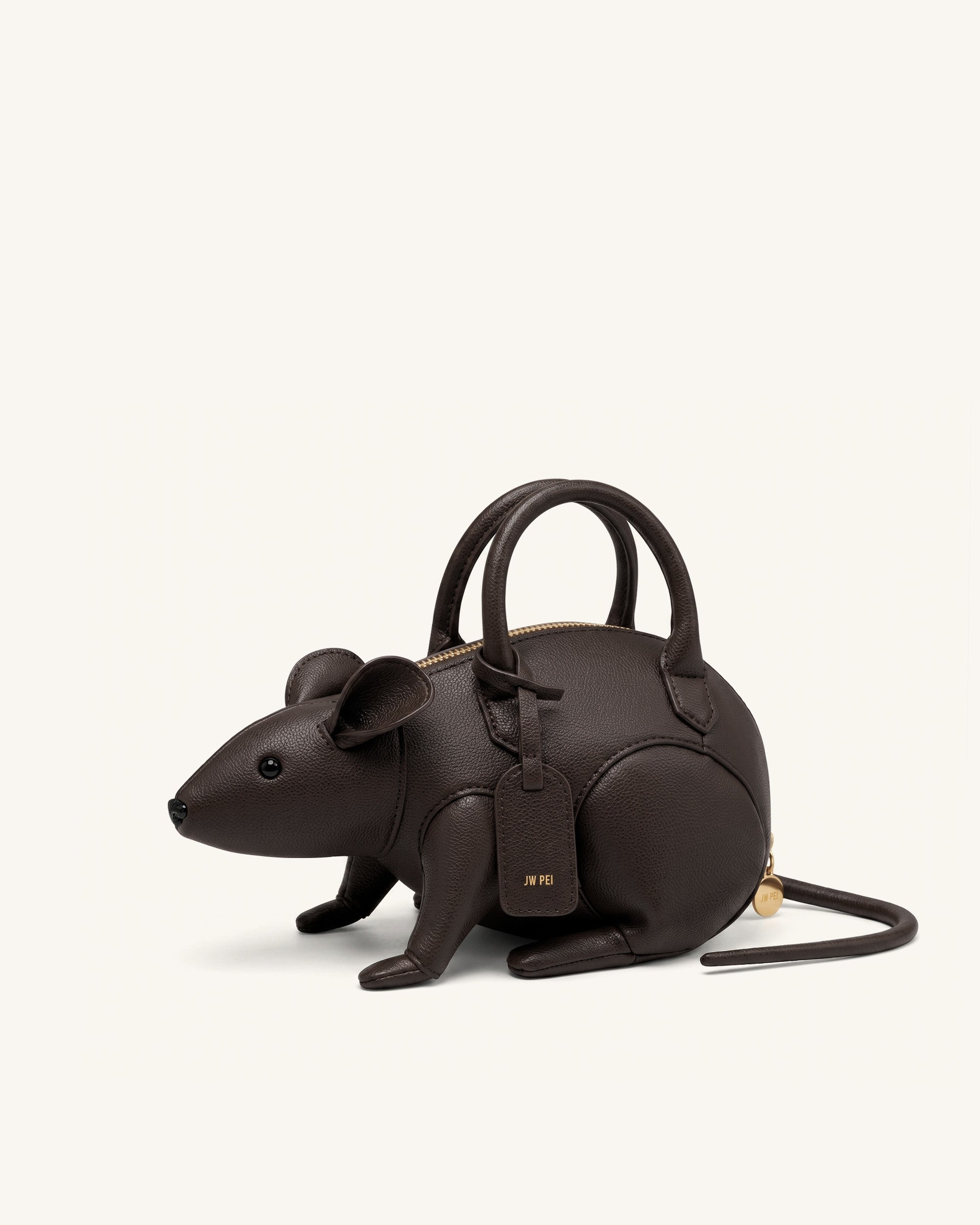 Mia Mouse Top Handle Bag - Dark Brown | JW PEI