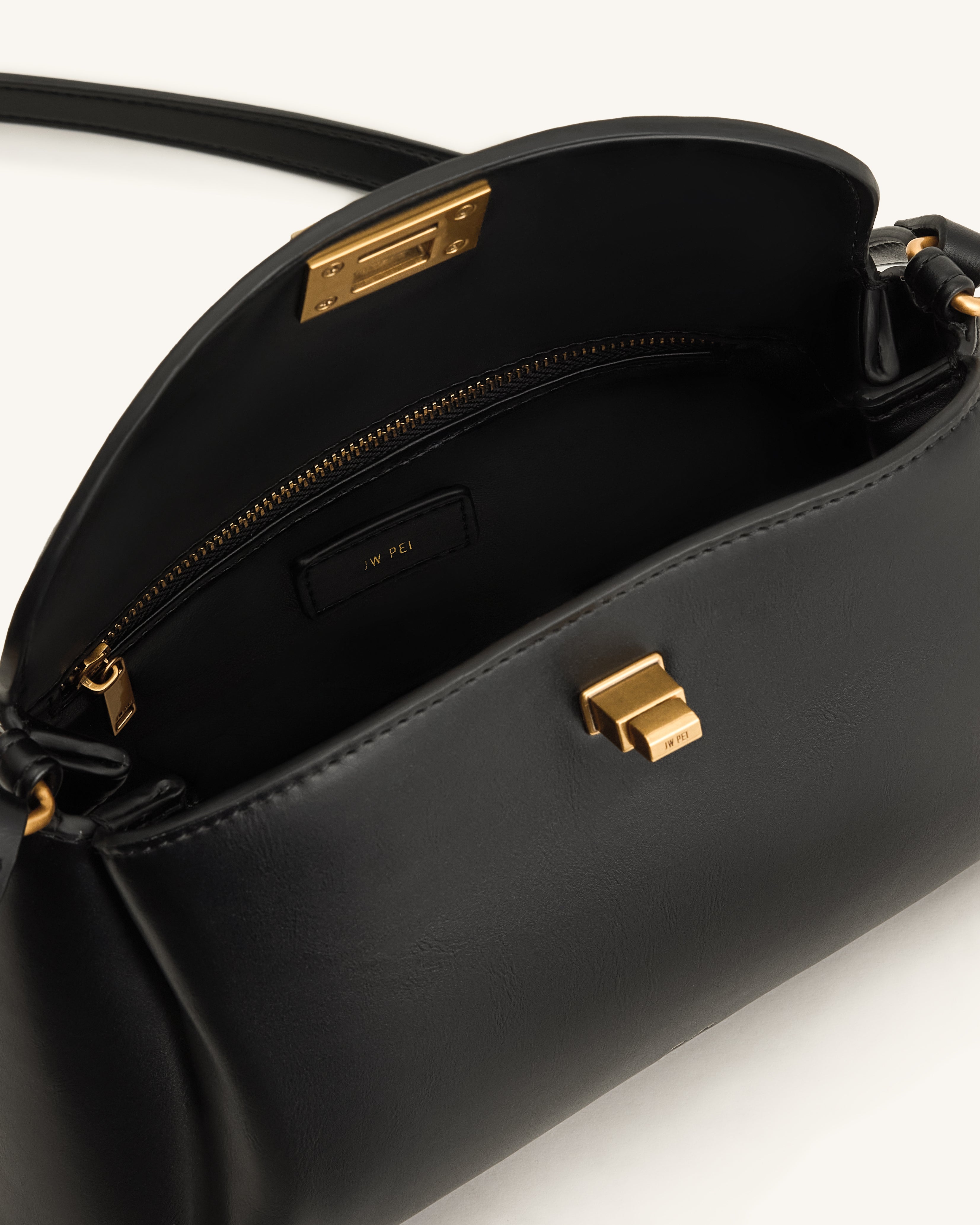 Greta Twist-Lock Crossbody Bag - Black | JW PEI