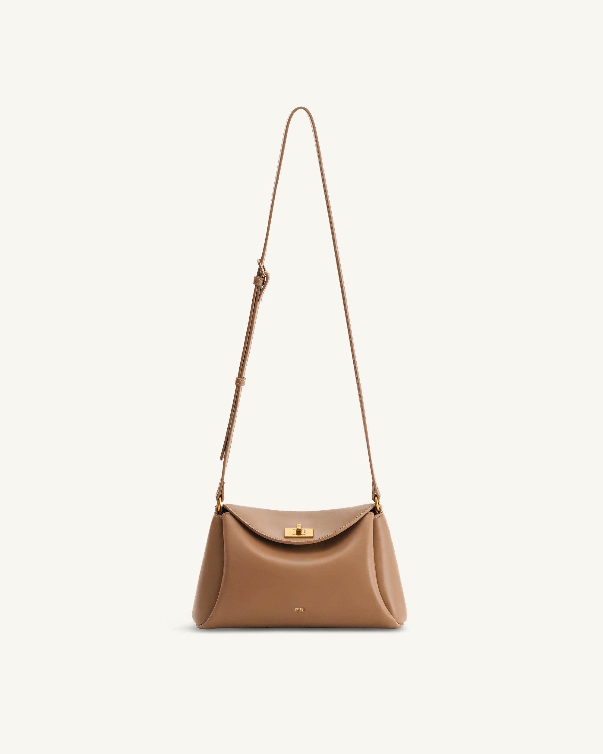 Greta Twist-Lock Crossbody Bag - Brown