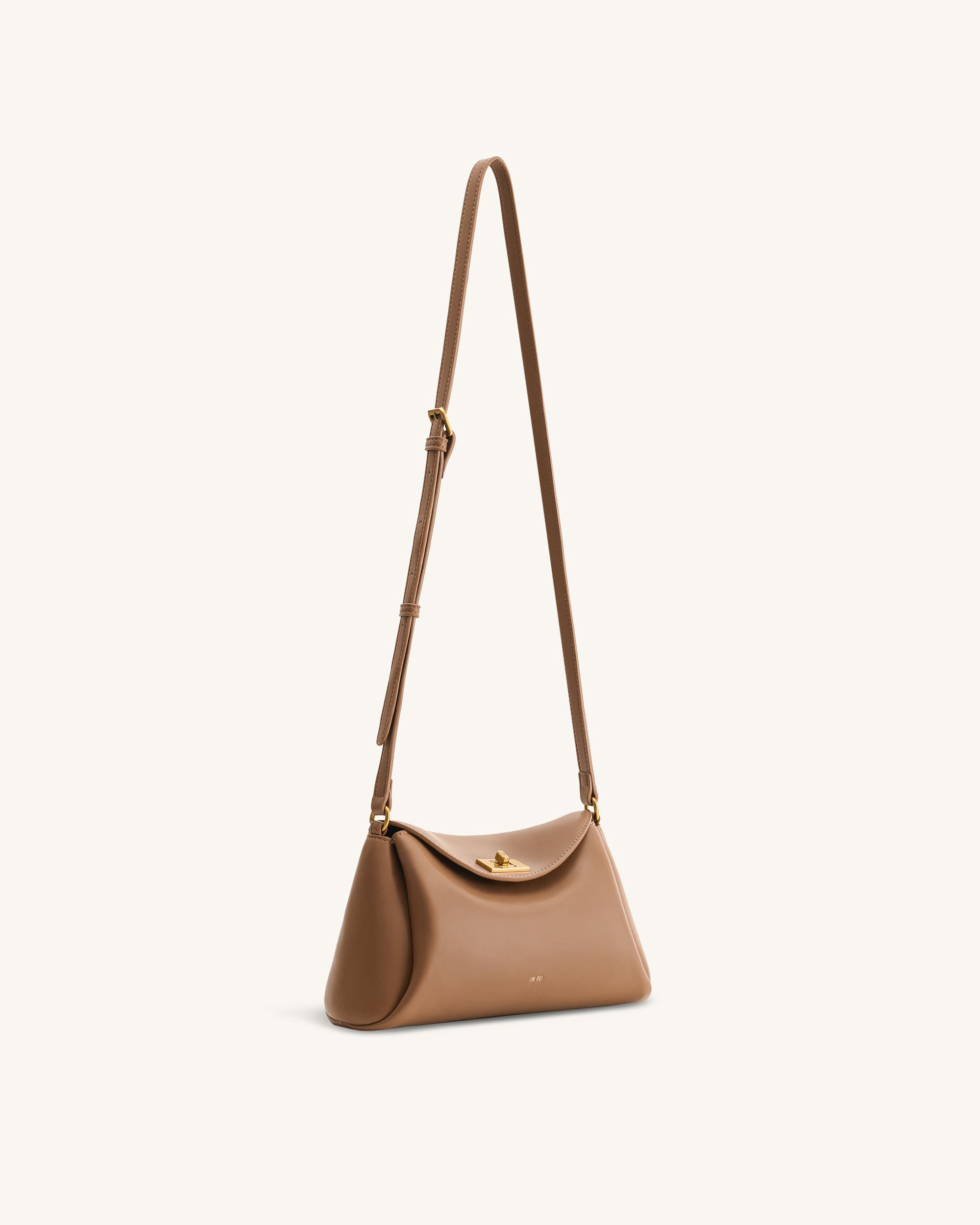 Greta Twist-Lock Crossbody Bag - Brown