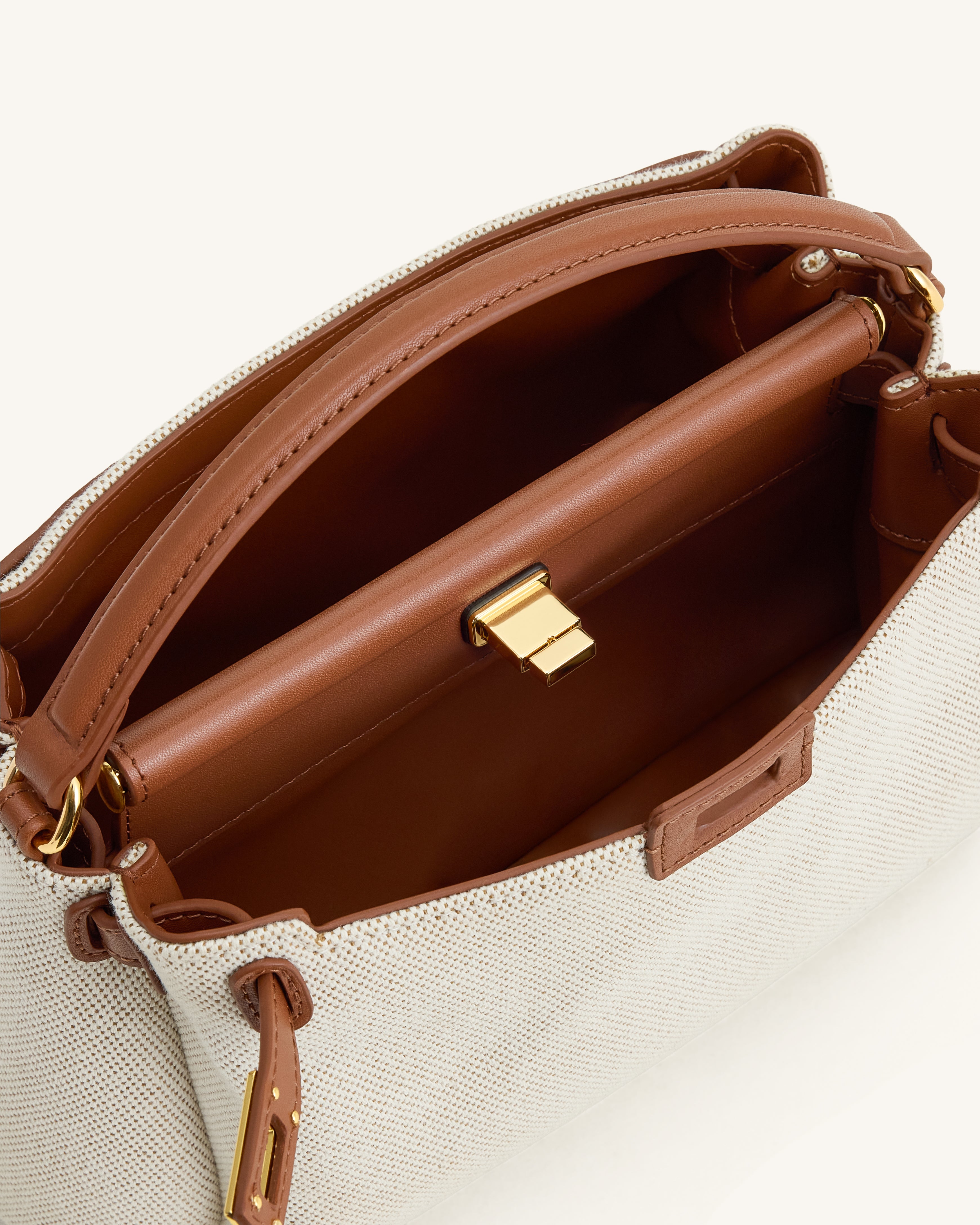 Carmen Top Handle Bag - Brown Canvas | JW PEI