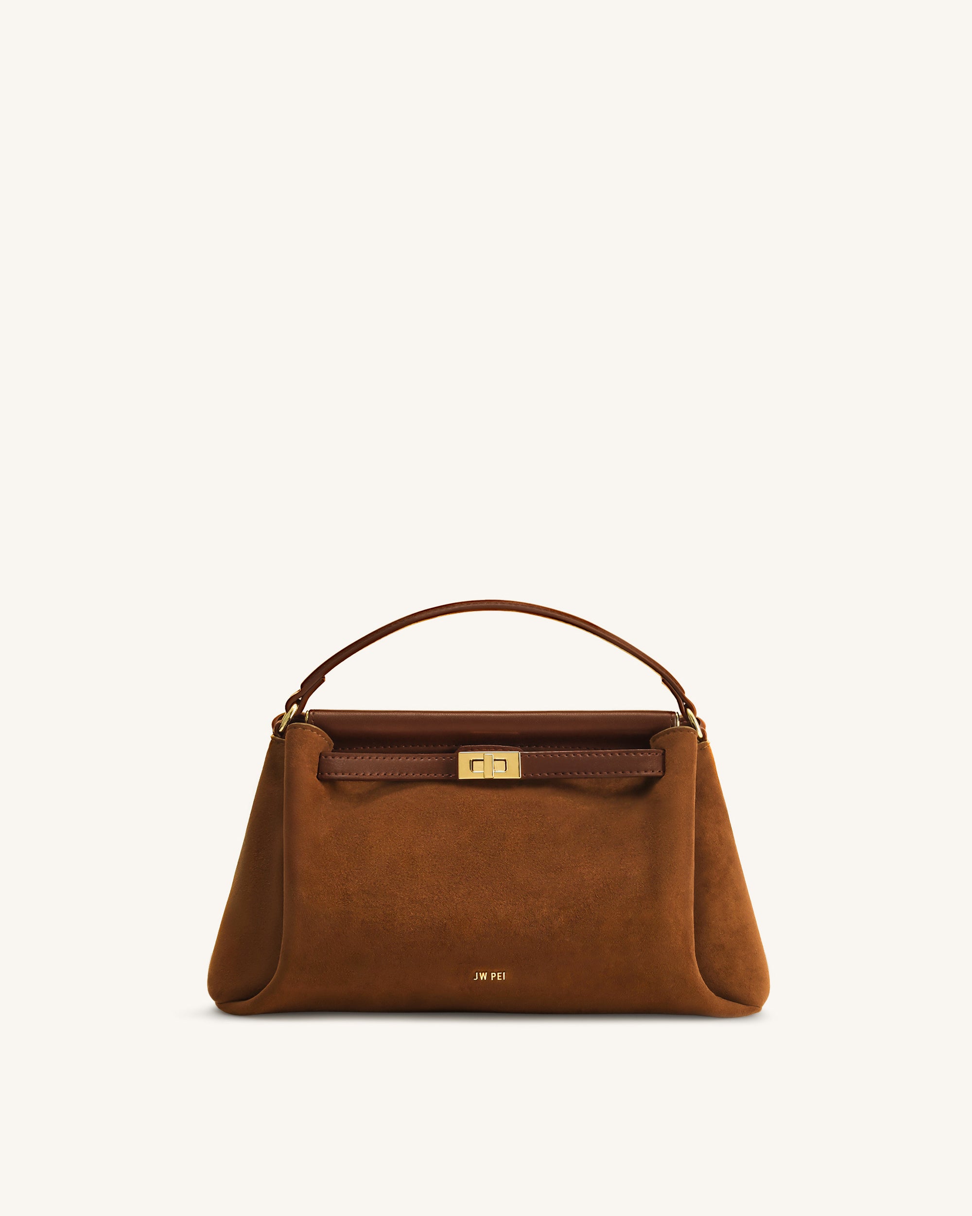 Carmen Faux Suede Top Handle Bag - Brown | JW PEI