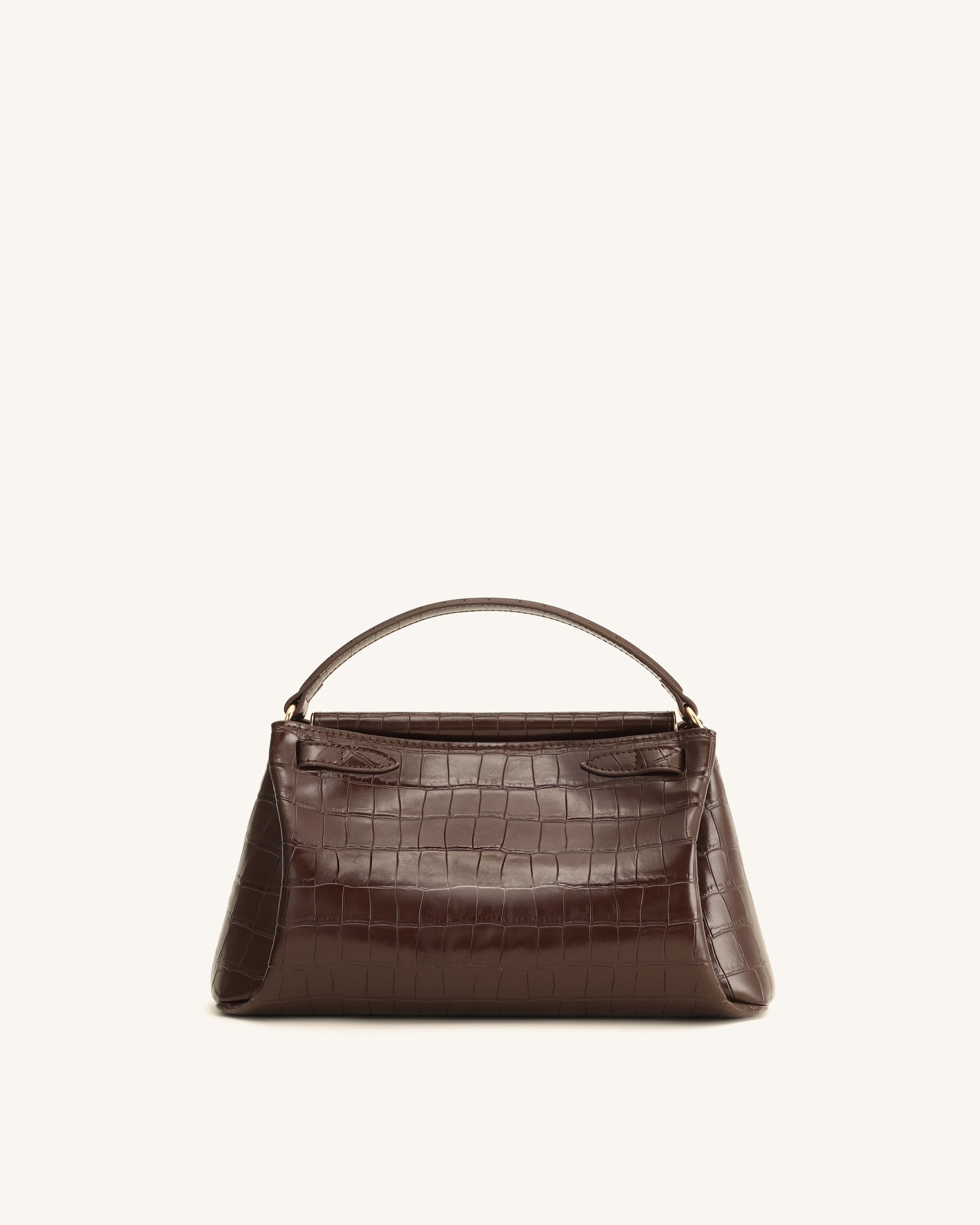 Carmen Top Handle Bag - Dark Brown Croc | JW PEI