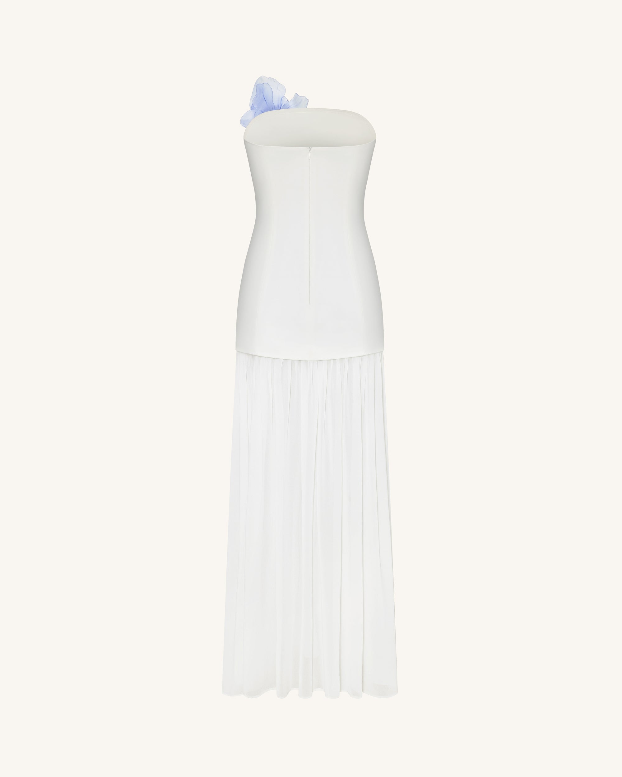 dion lee linear crepe pleat strapless dress Dion Lee - Linear Crepe Pleat Strapless Dress White