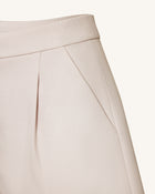 Woven Cotton Tailored Shorts - Beige