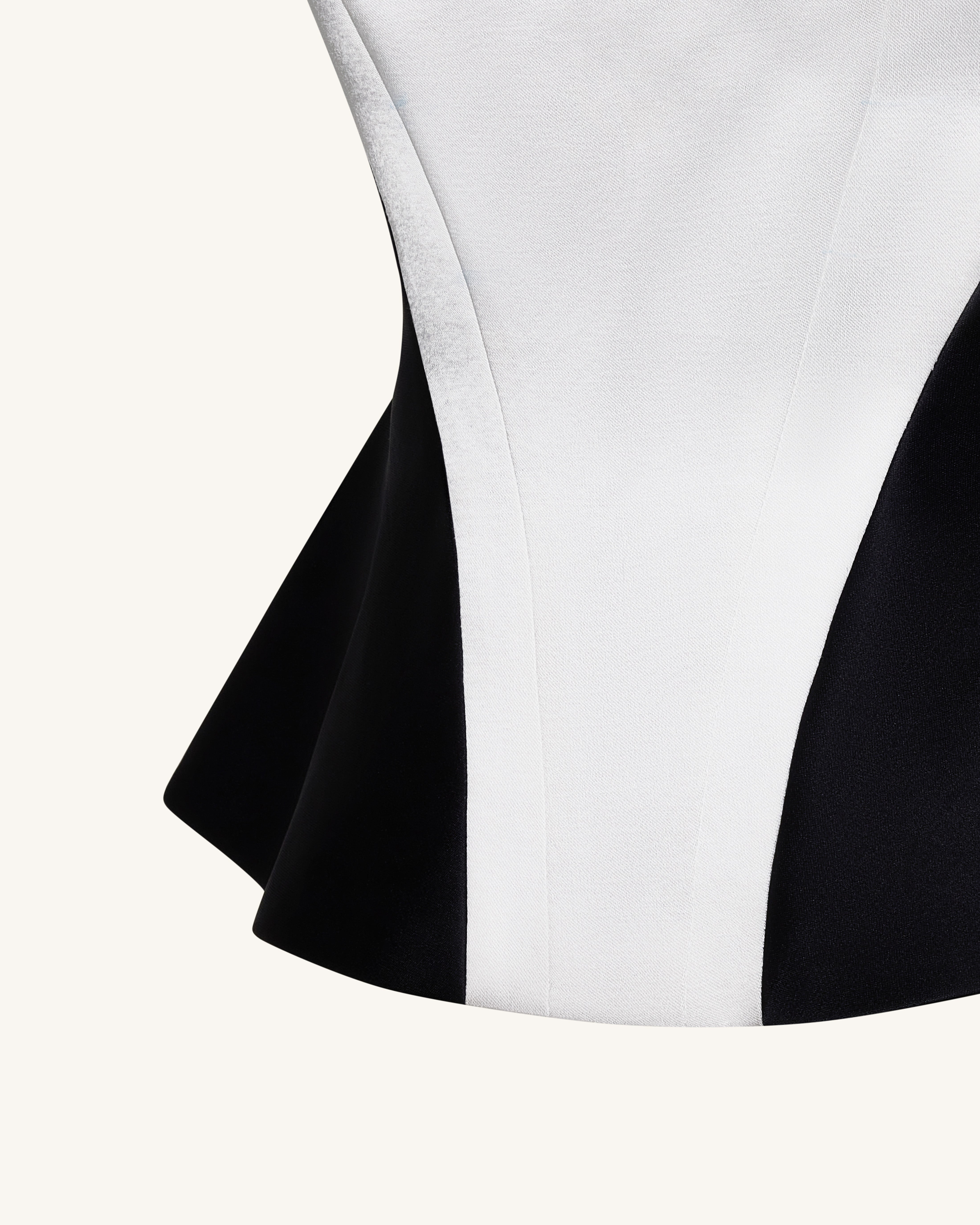 Monochrome Paneled Square-Neck Peplum Top - Black | JW PEI