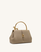 Bruna Dachshund Metal Handle Top Handle Bag - Light Brown
