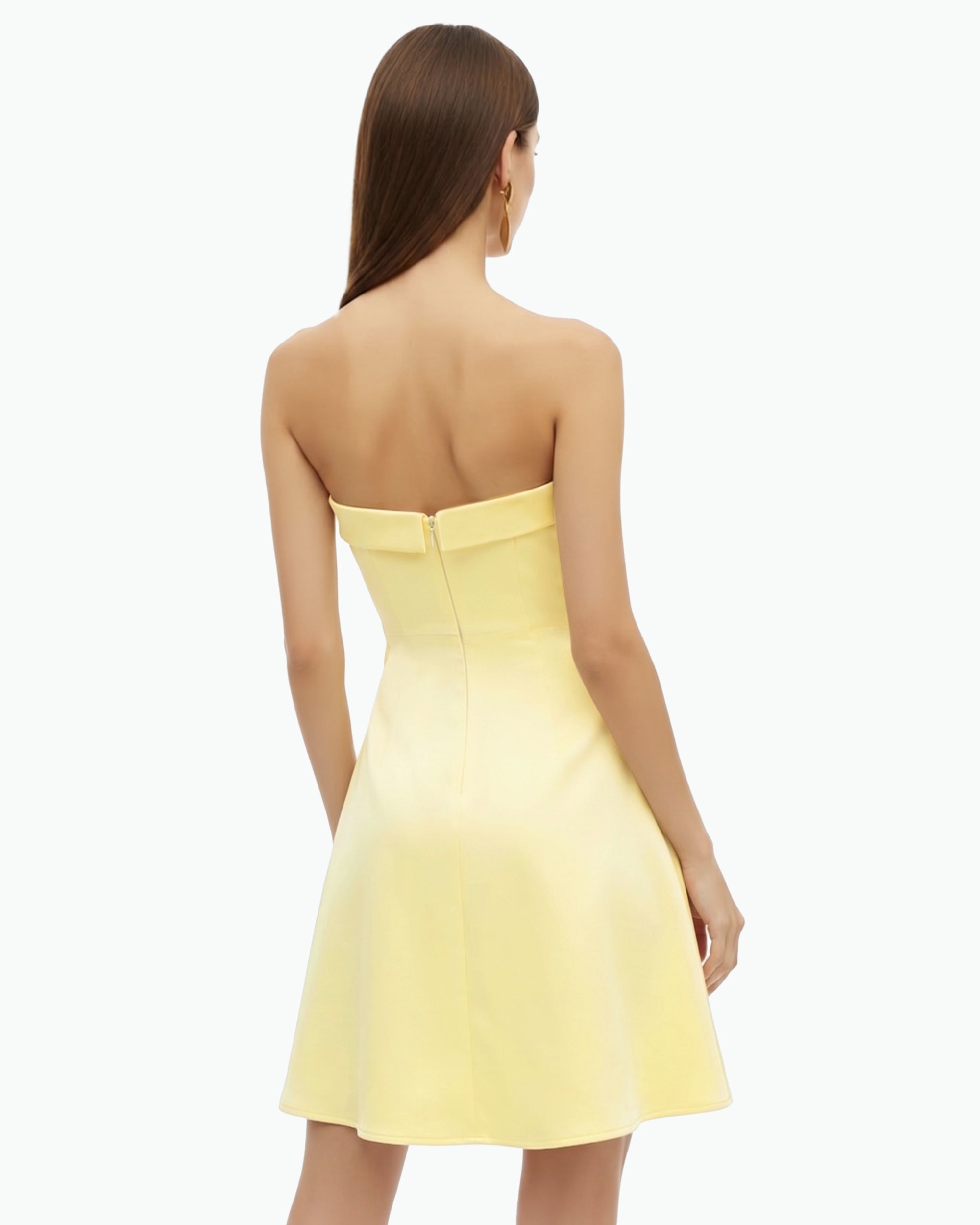 pale yellow dress midi Garden Midi Dress, in Pale Yellow Luxe Satin, Size: 2XL | Show Me Your Mumu