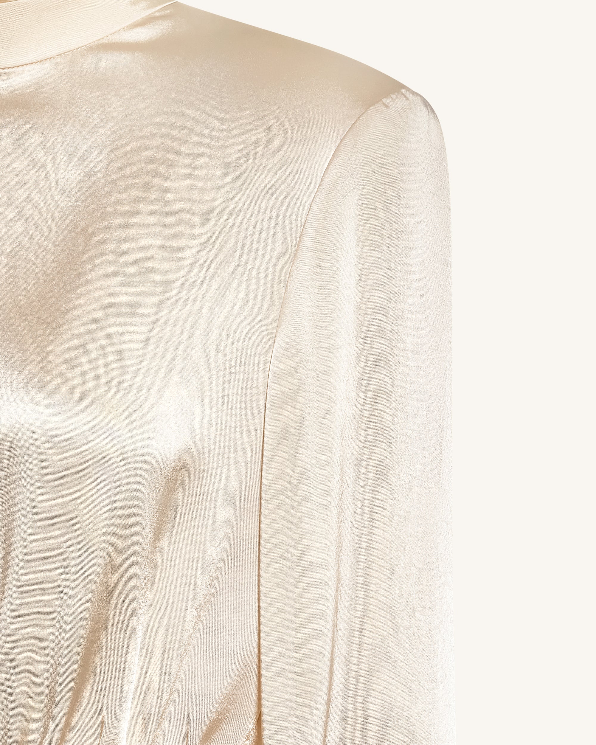 cream satin high neck dress Shona Joy - La Lune Lace Back Maxi Dress - Cream