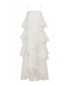 Orchid Embroidered Layered Maxi Dress - White