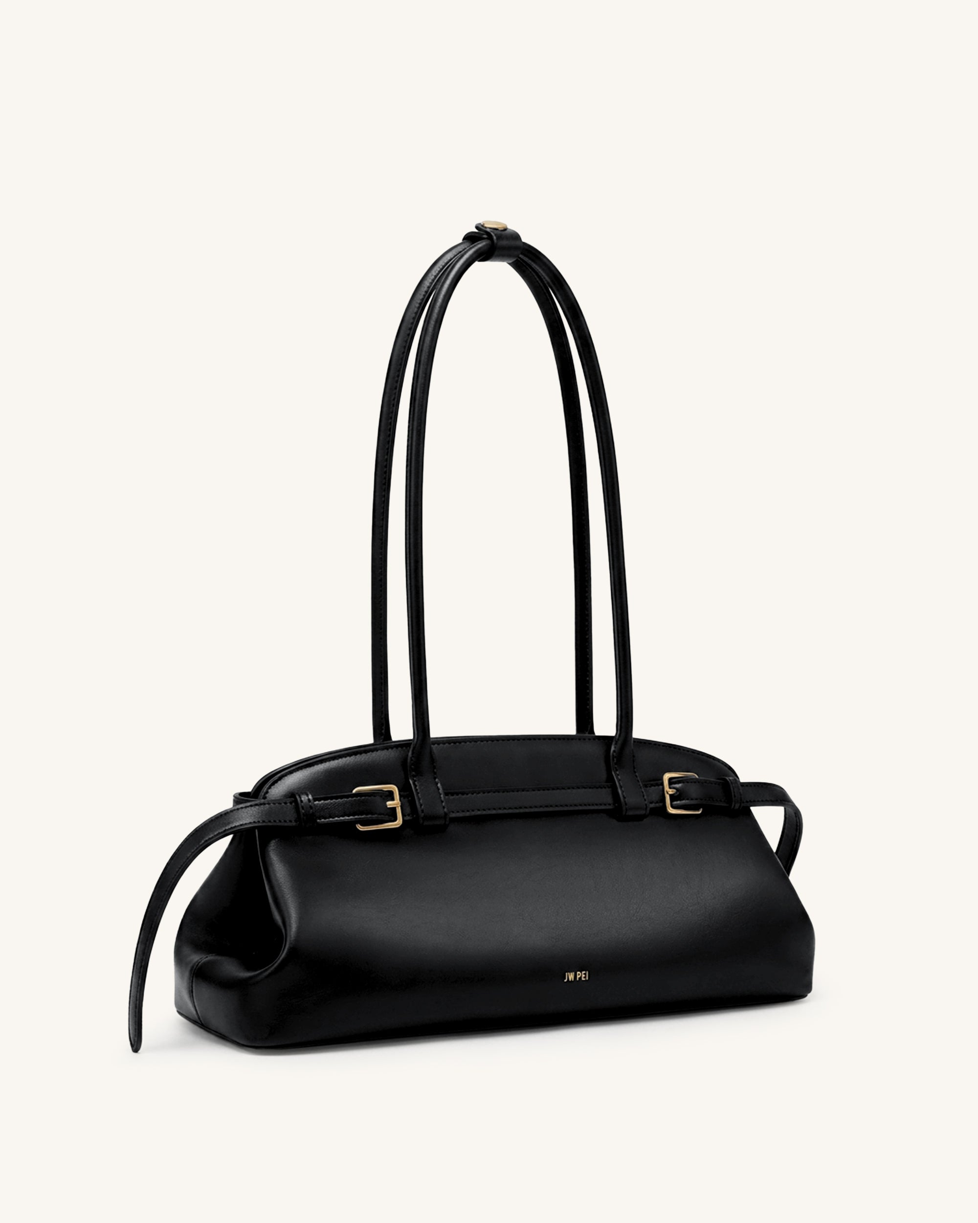 Arden Belt Detail East-West Shoulder Bag - Black | JW PEI