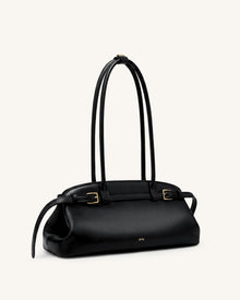 Arden Belt Detail East-West Shoulder Bag - Black
