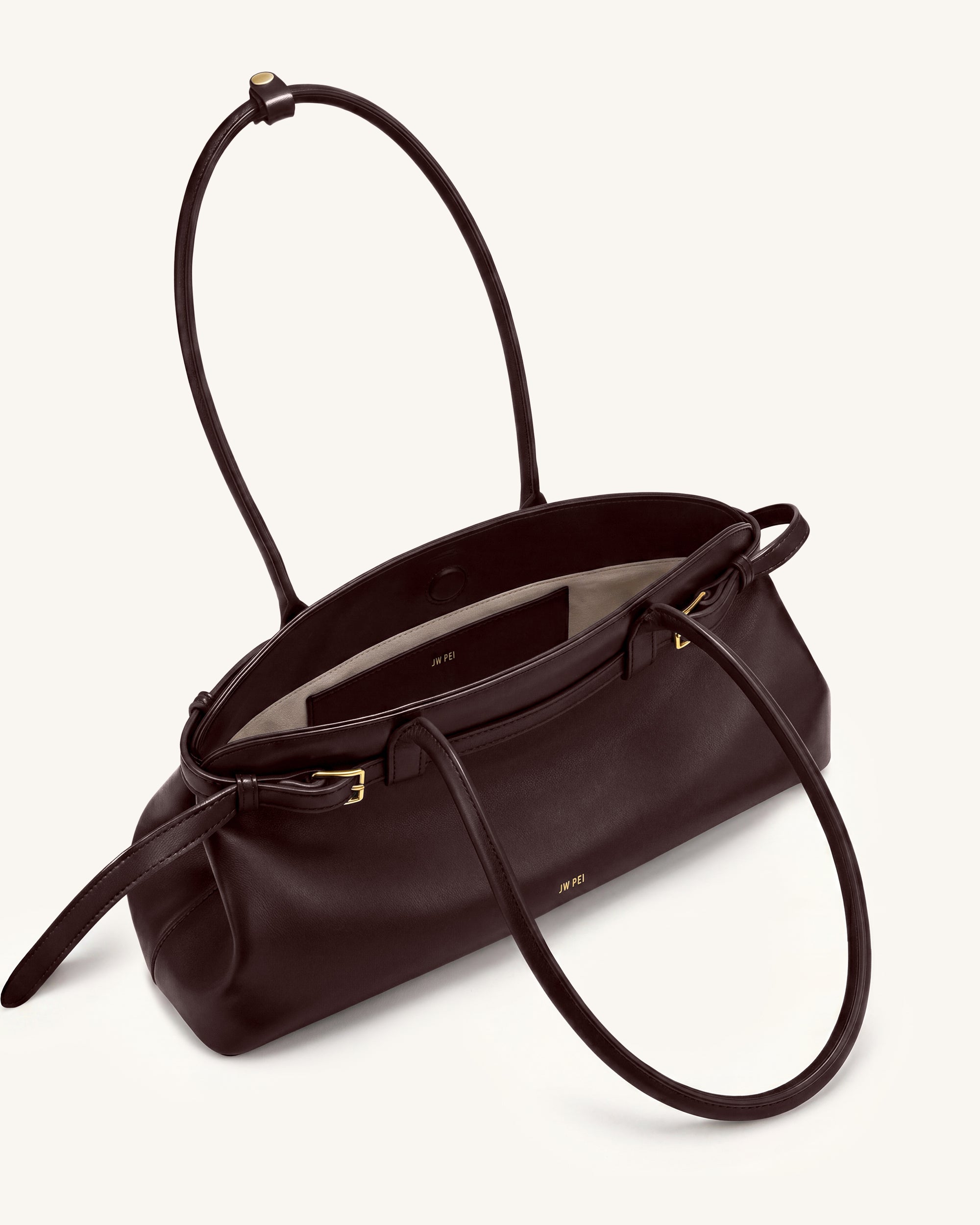 Arden Belt Detail East-West Shoulder Bag - Dark Brown | JW PEI