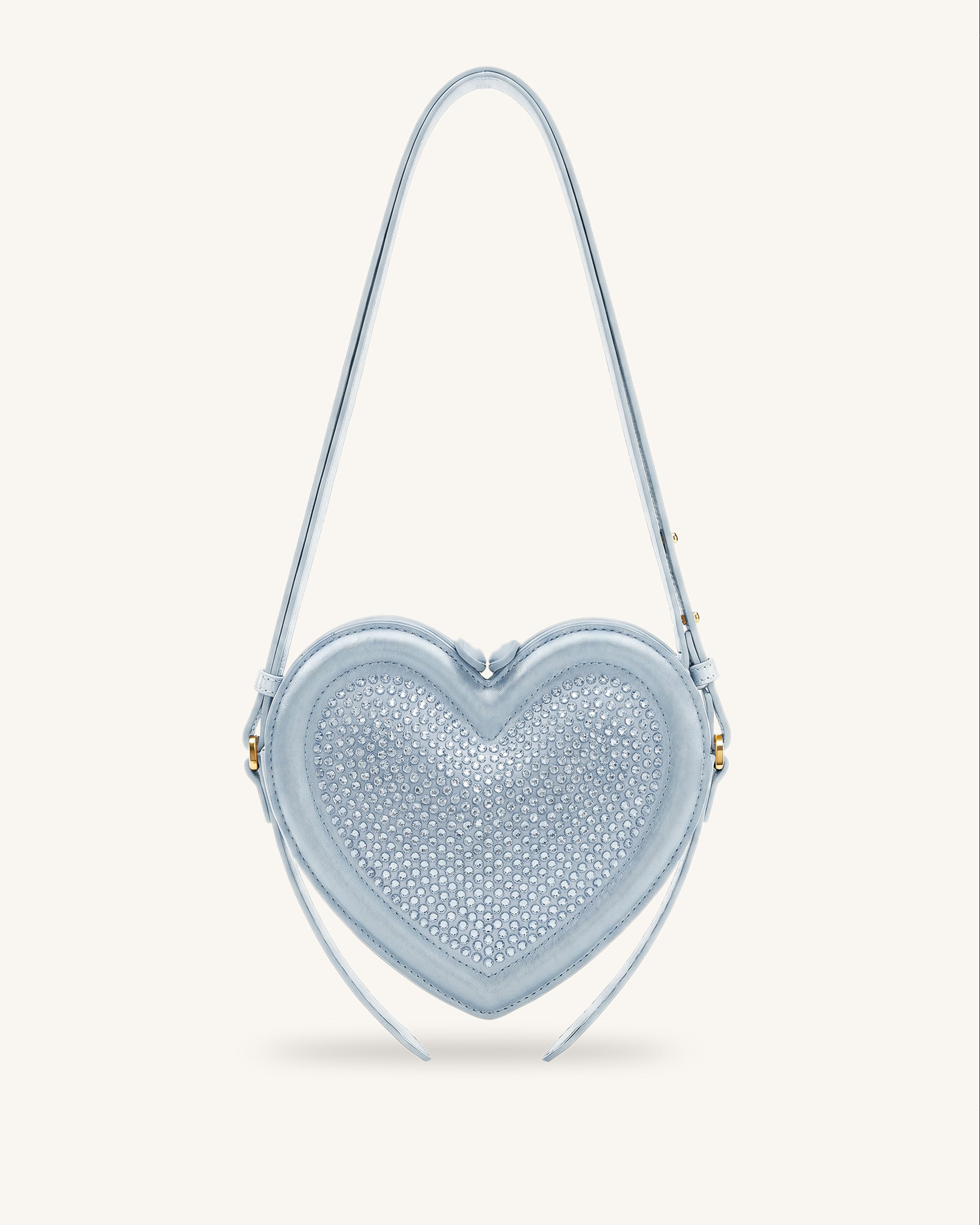 Arlene Artificial Crystal Heart Shaped Crossbody Bag - Lake Blue