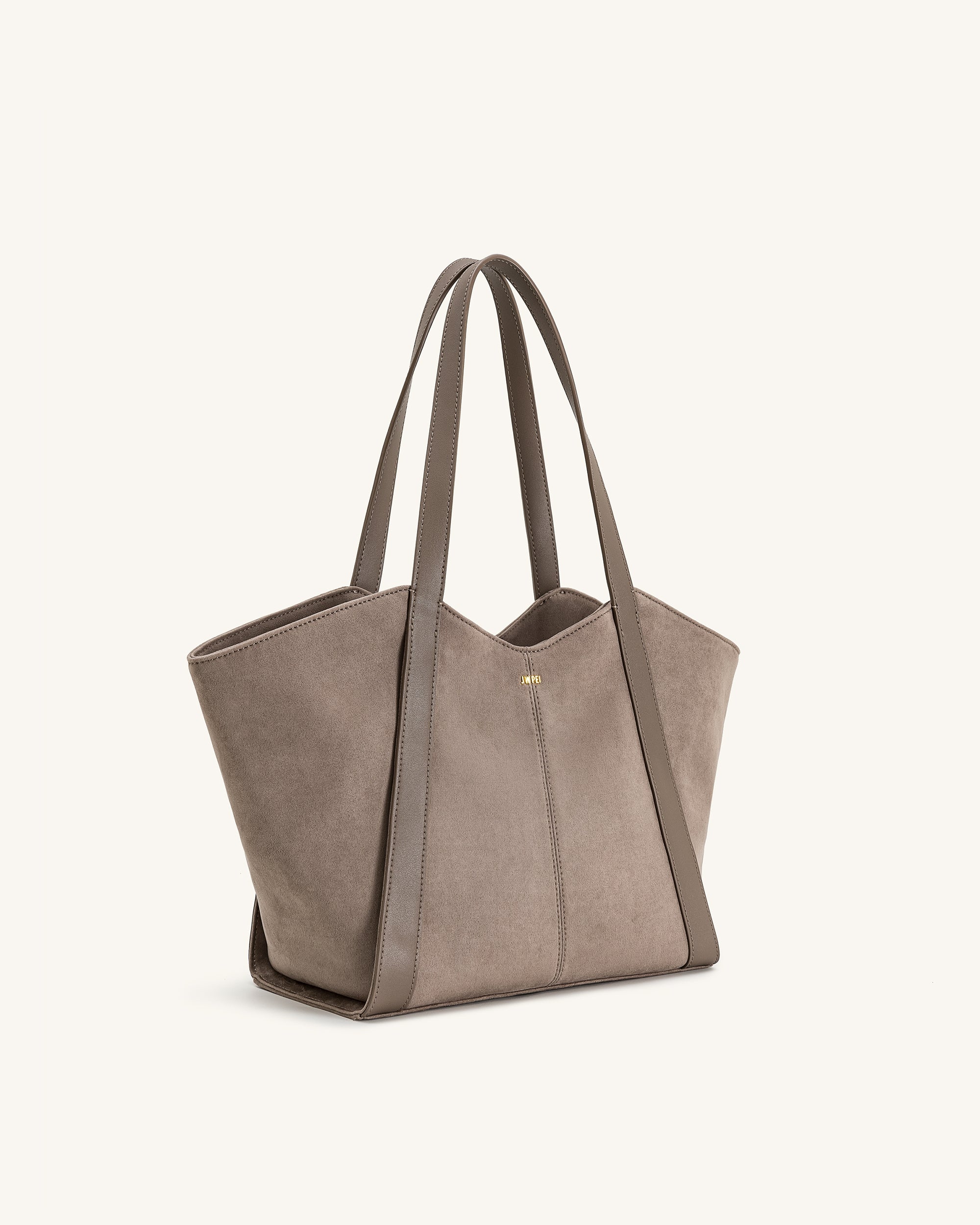 Kiana Large Capacity Faux Suede Tote Bag - Taupe | JW PEI