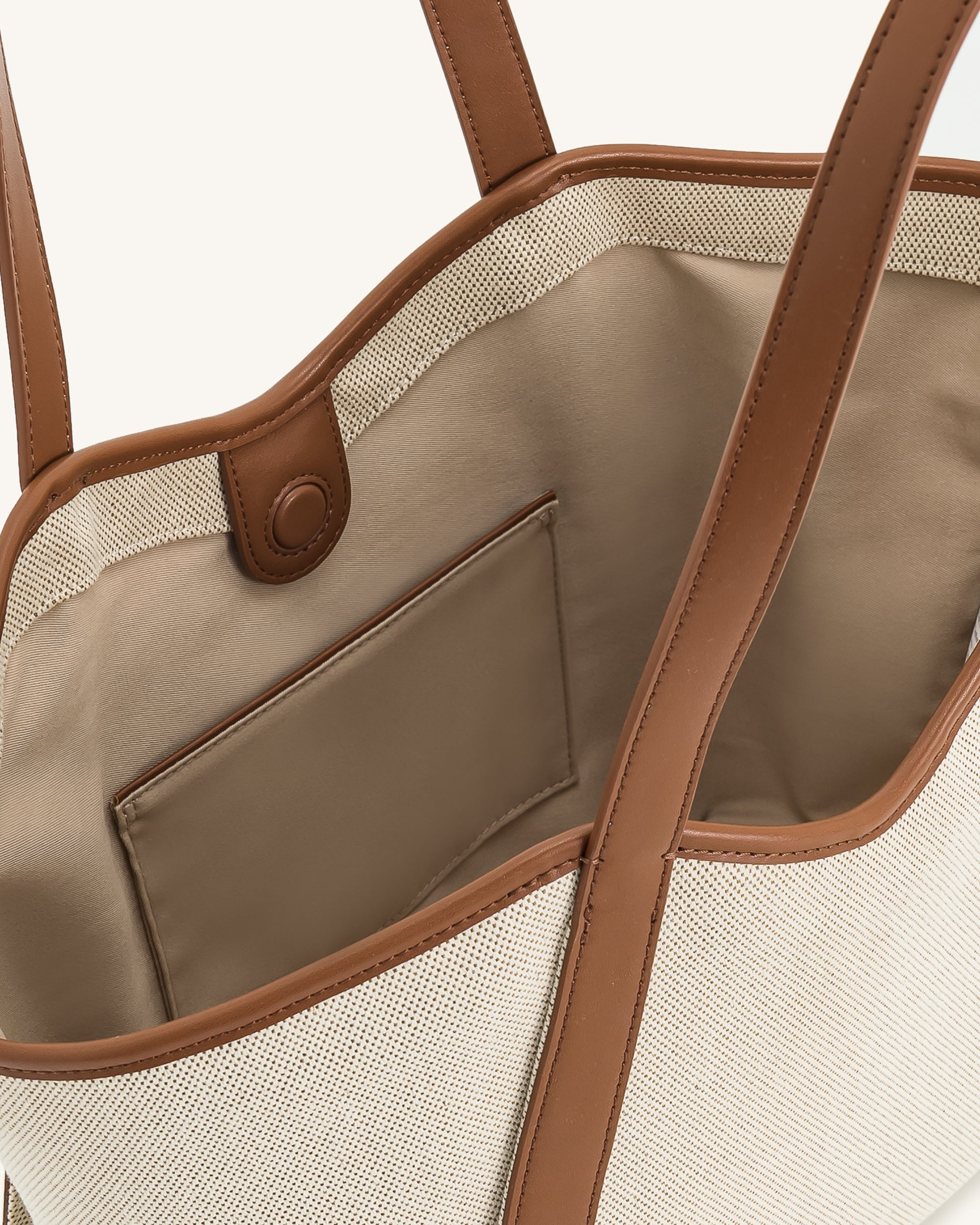 Kiana Large Capacity Tote Bag - Brown Canvas | JW PEI
