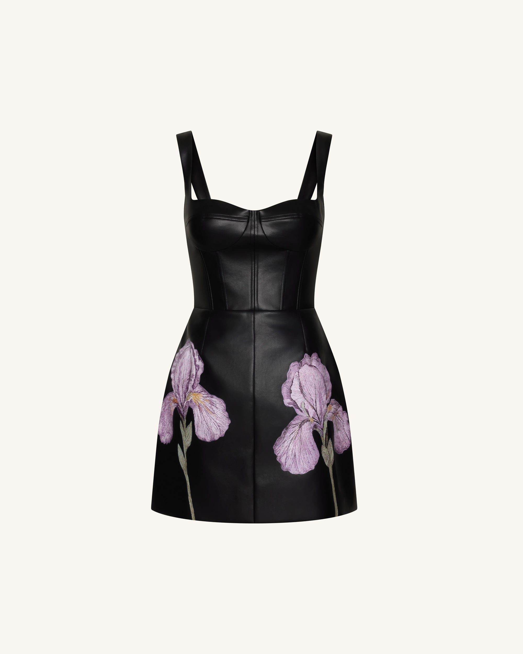 black floral corset dress Black Floral Embroidered Corset Gown With Bow