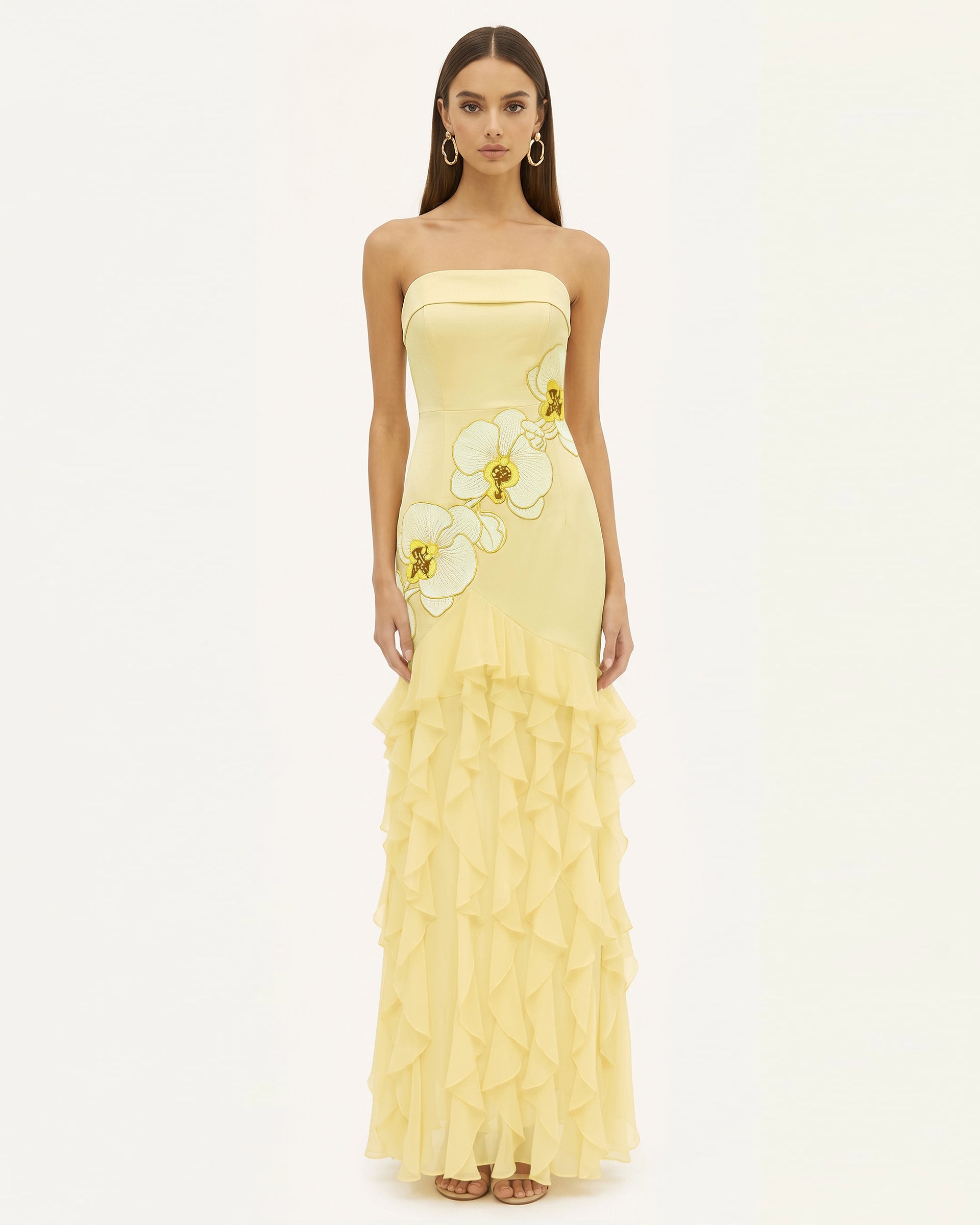 yellow jellyfish bouquet layered maxi dress Bad News Mesh Maxi Dress