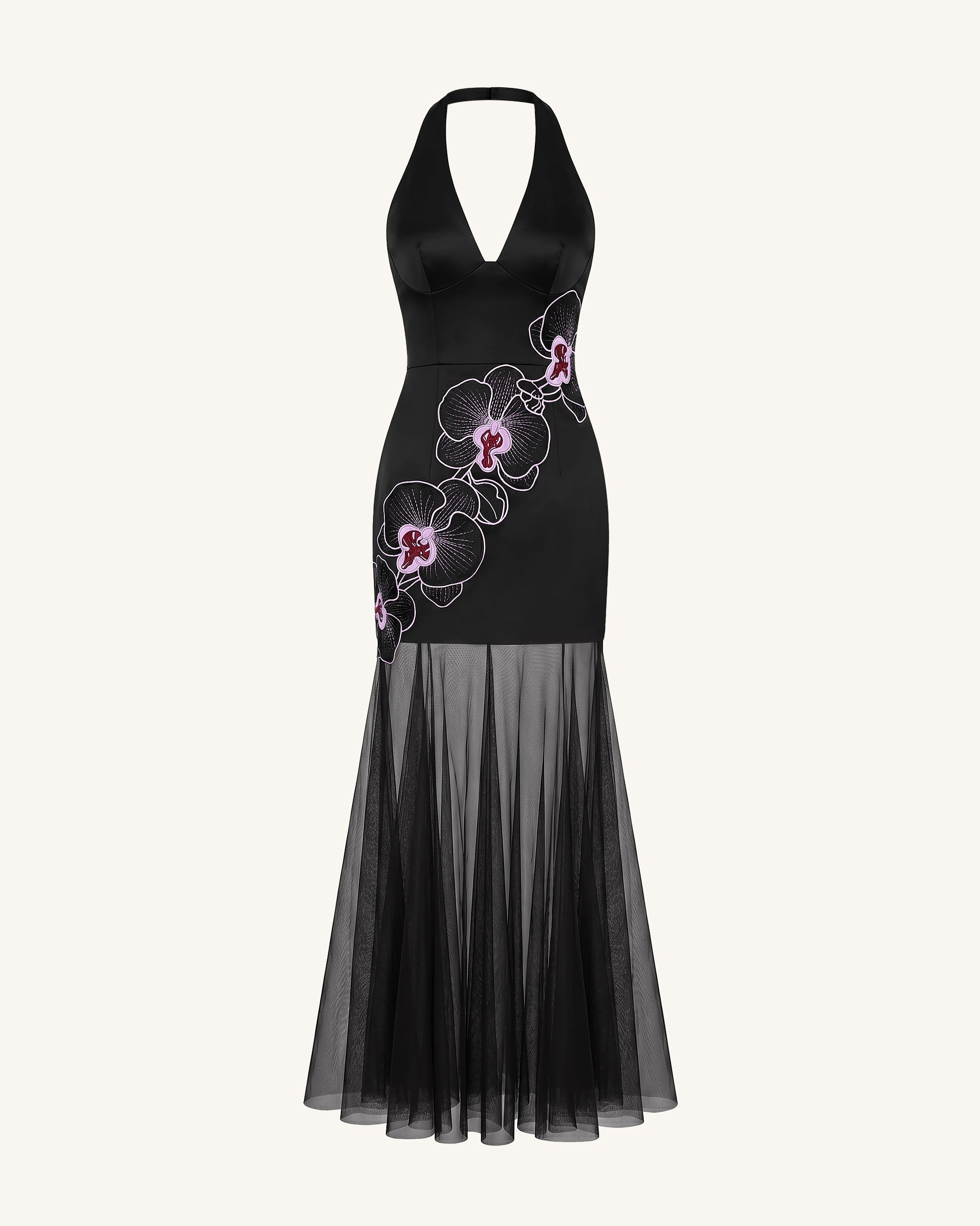 orchid halter dress Delilah Yellow Orchid Print Halter Mini Dress