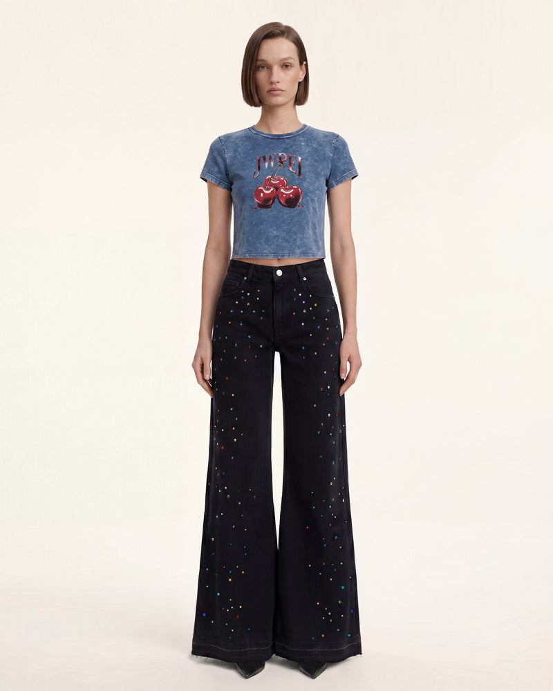 The Vintage Acid Cherry Tee - Cloudy Denim
