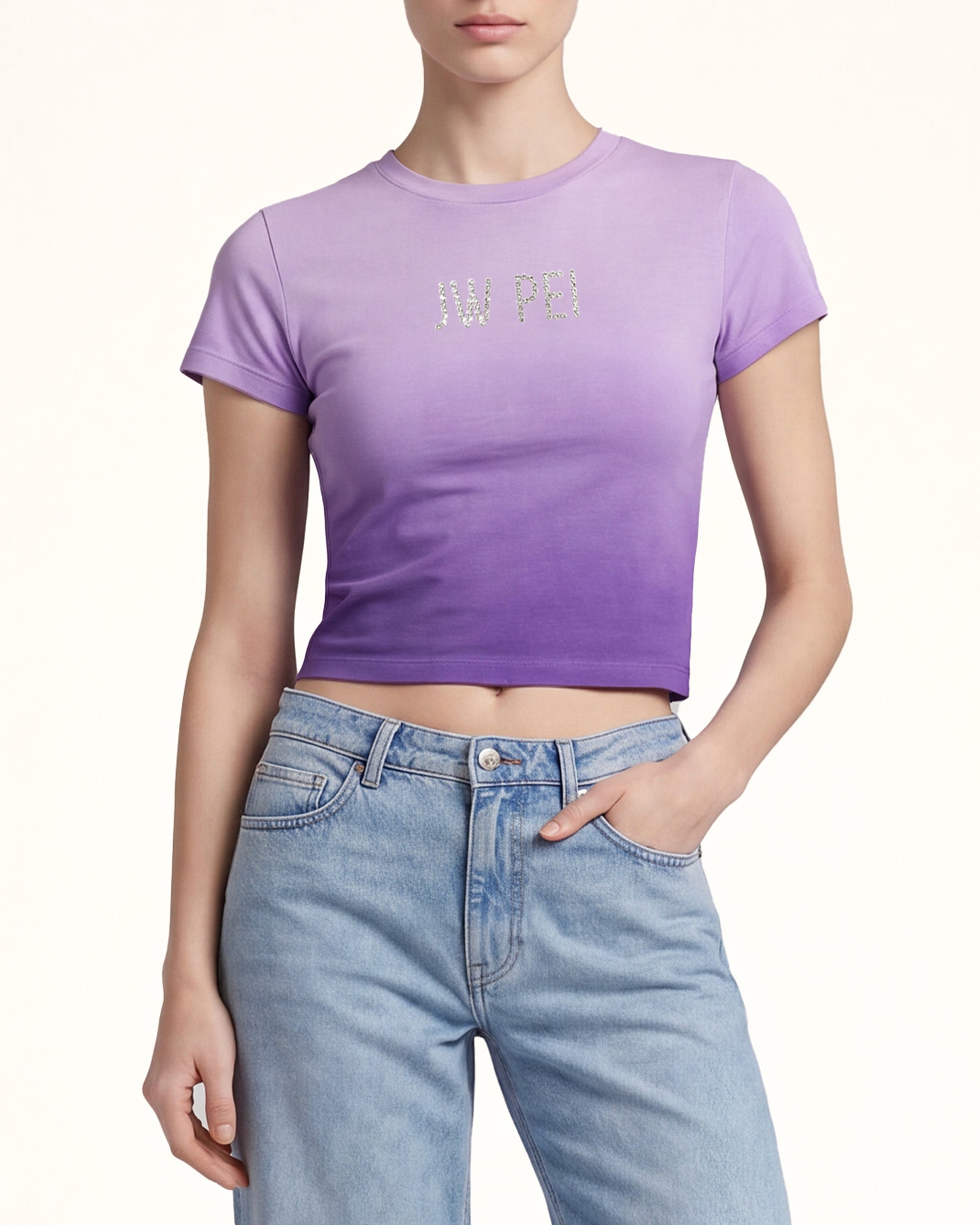 The Aura Crystal Logo Tee - Lavender Mist