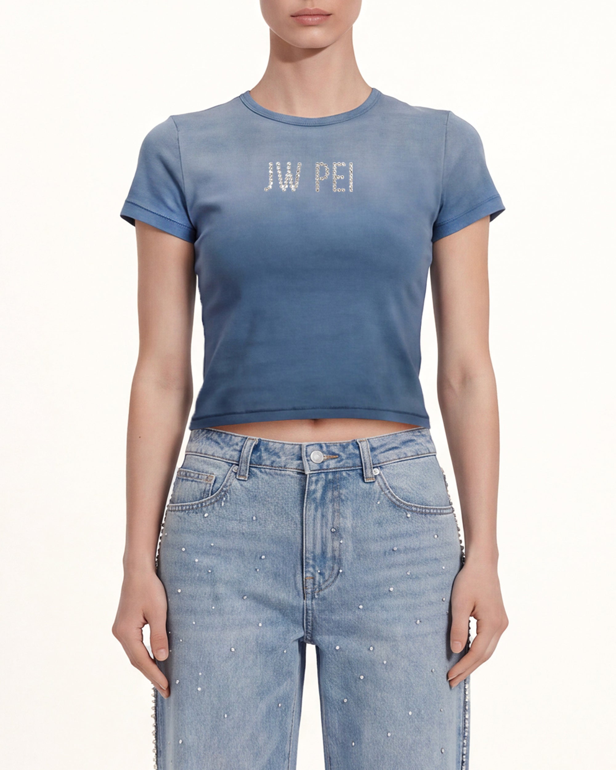 The Glitz Ombre Logo Tee - Pacific Tide