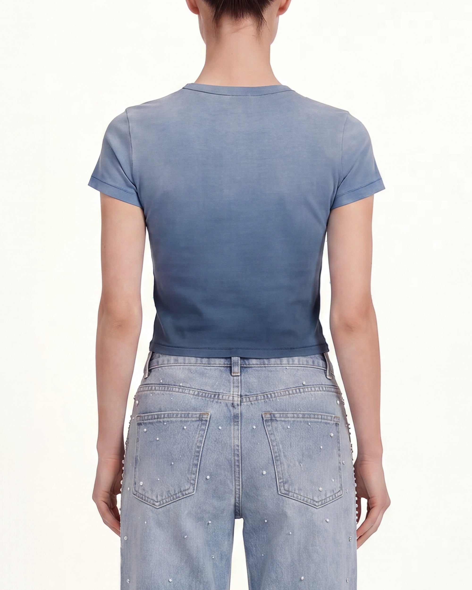 The Glitz Ombre Logo Tee - Pacific Tide