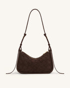Zirelle Woven Faux Suede Hobo Bag - Brown