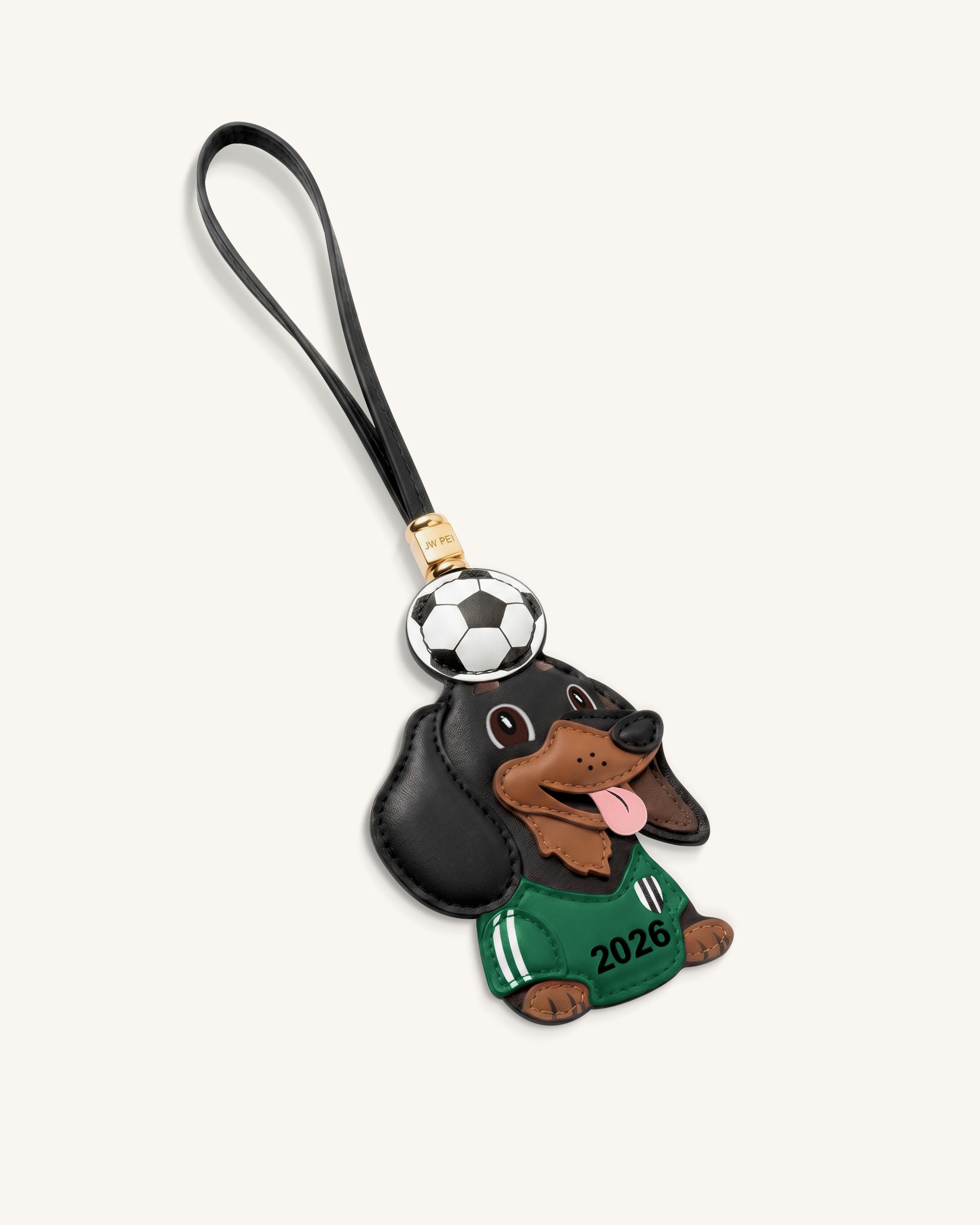 World Cup Dachshund Soccer Ball Bag Charm - Green