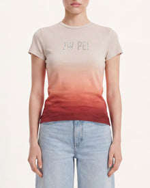 The Luminous Gradient Rhinestone Logo Tee - Mars Mirage