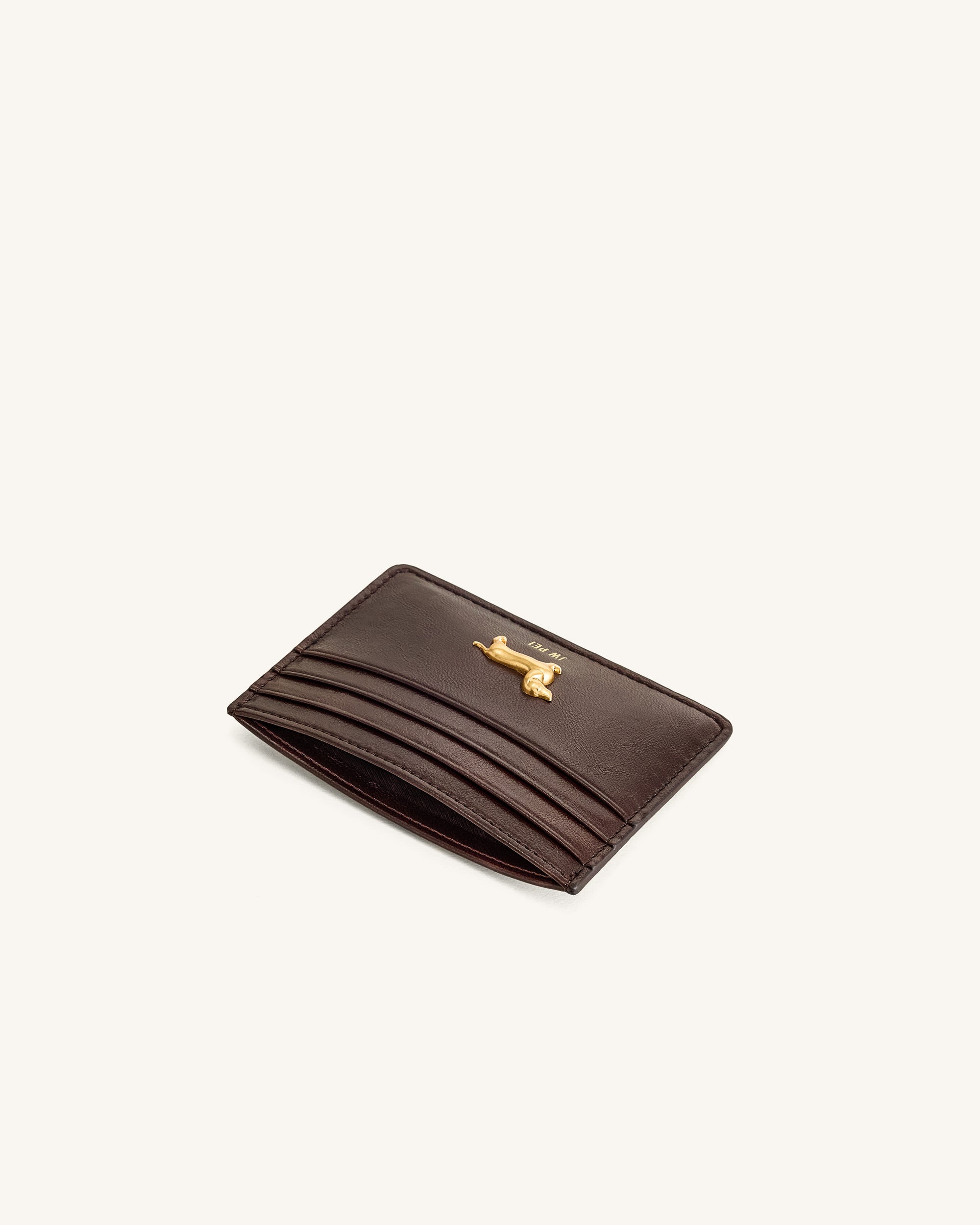 Maeve Dachshund Metal Emblem Card Holder - Chocolate