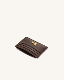 Maeve Dachshund Metal Emblem Card Holder - Chocolate