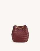 Yara Hand-Woven Bucket Bag - Burgundy