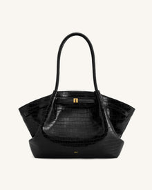 Hana Large Tote Bag - Black Croc