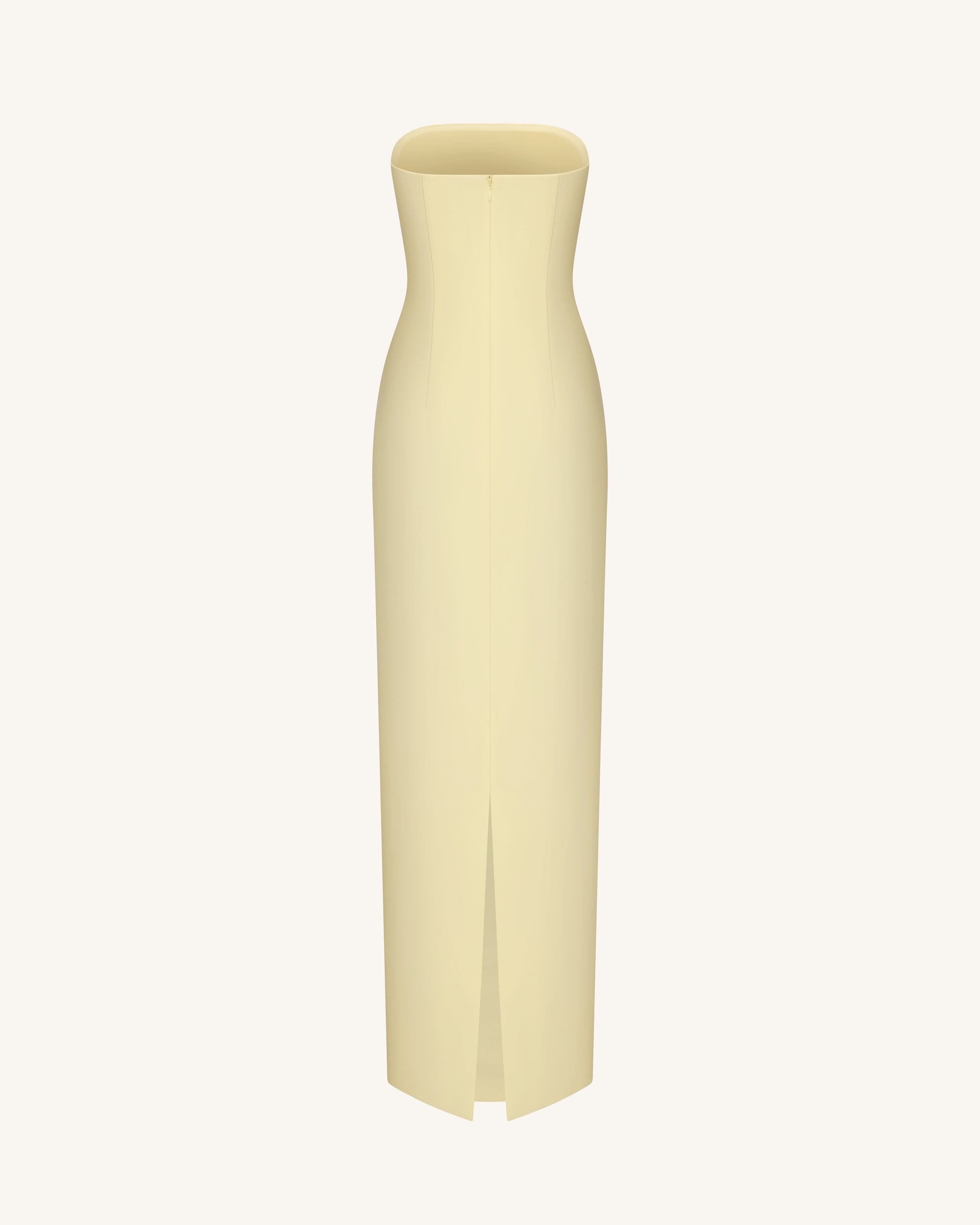 Floral Appliqué Strapless Dress - Yellow