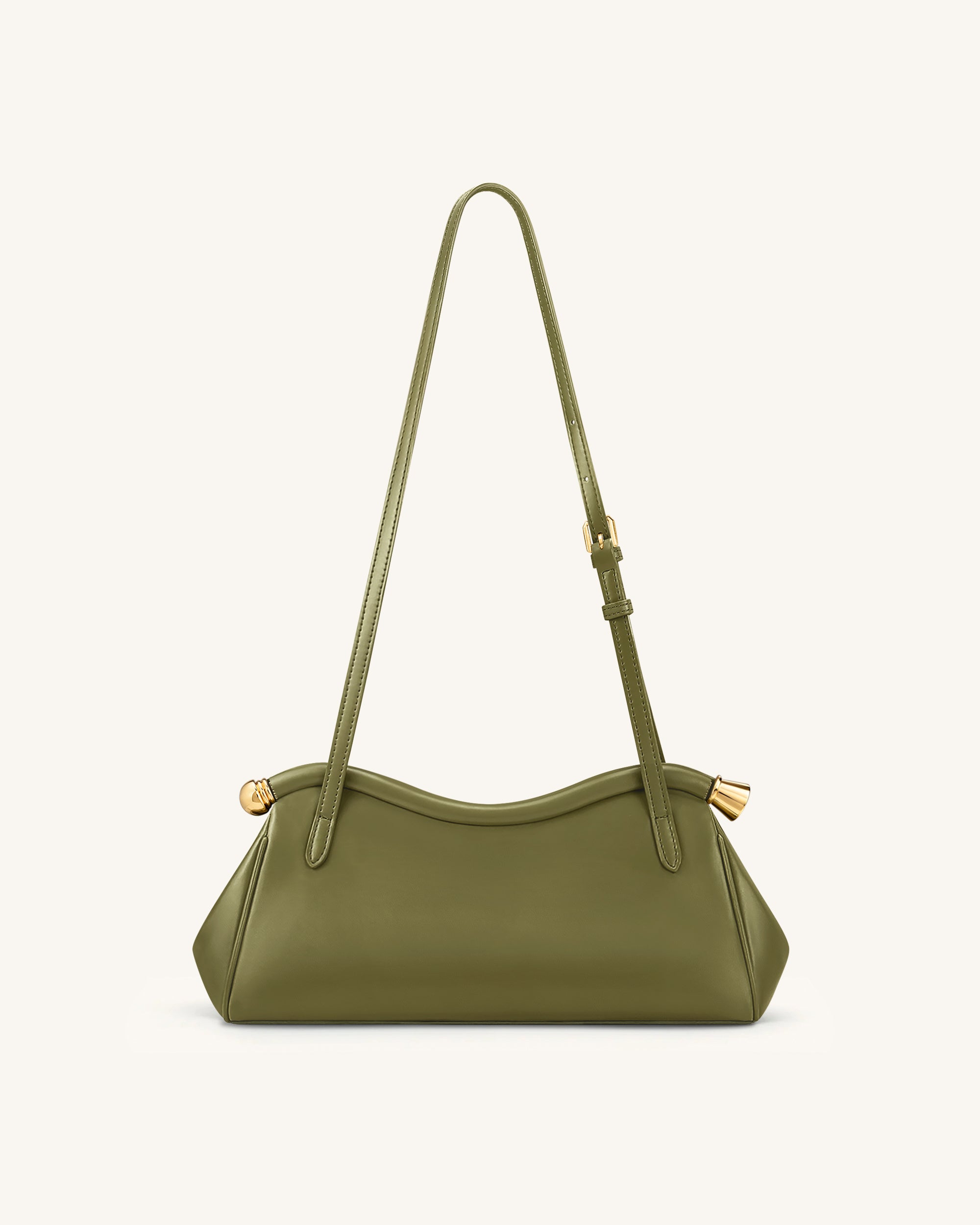 Naomi Curved Shoulder Bag - Olive Green | JW PEI