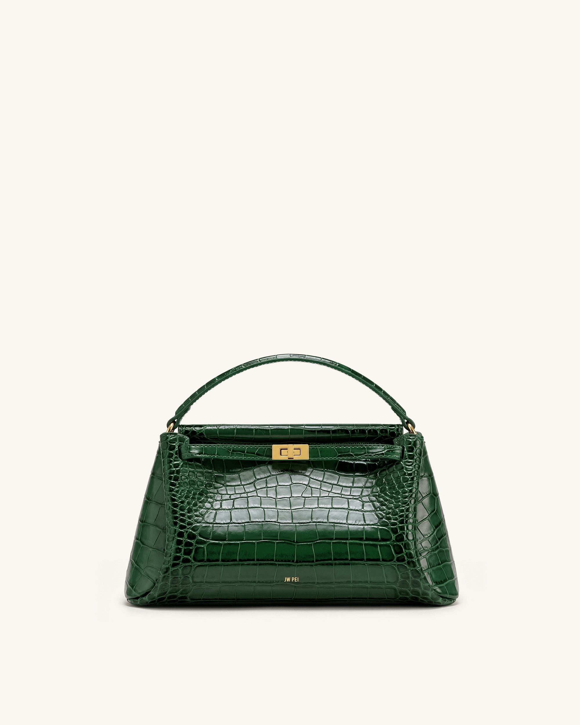 Carmen Top Handle Bag - Forest Green Croc | JW PEI