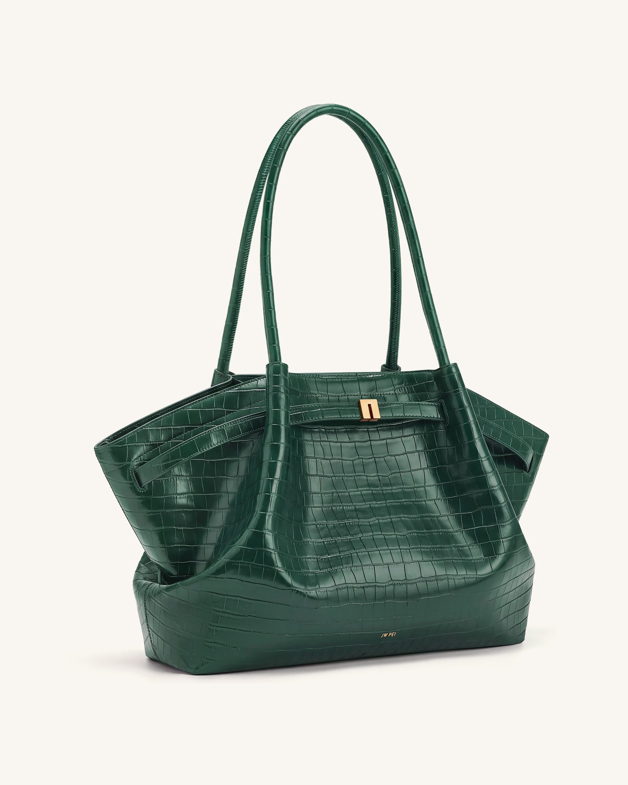 Hana Large Tote Bag - Green Croc | JW PEI