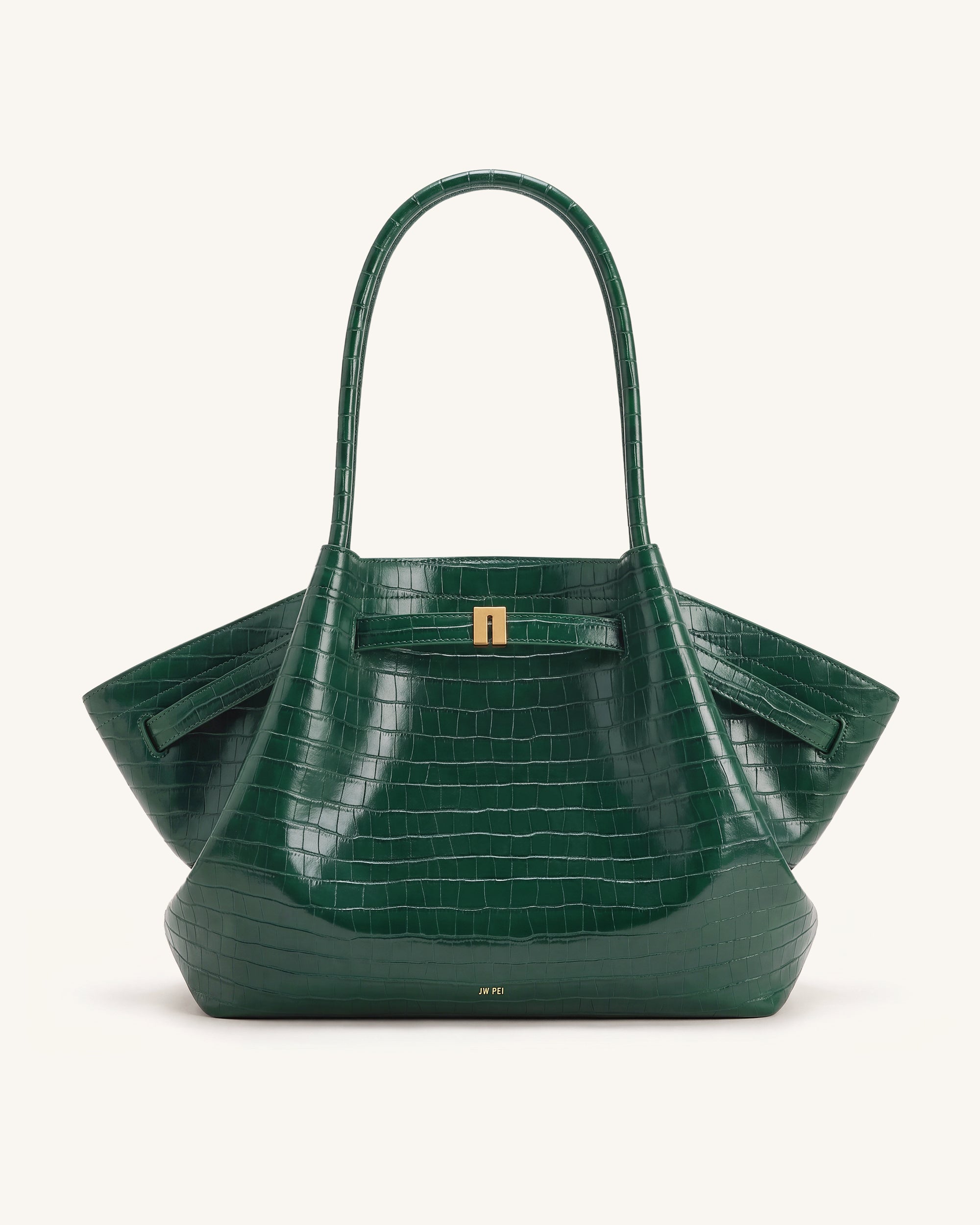 hana② Hana Large Tote Bag - Green Croc | JW PEI