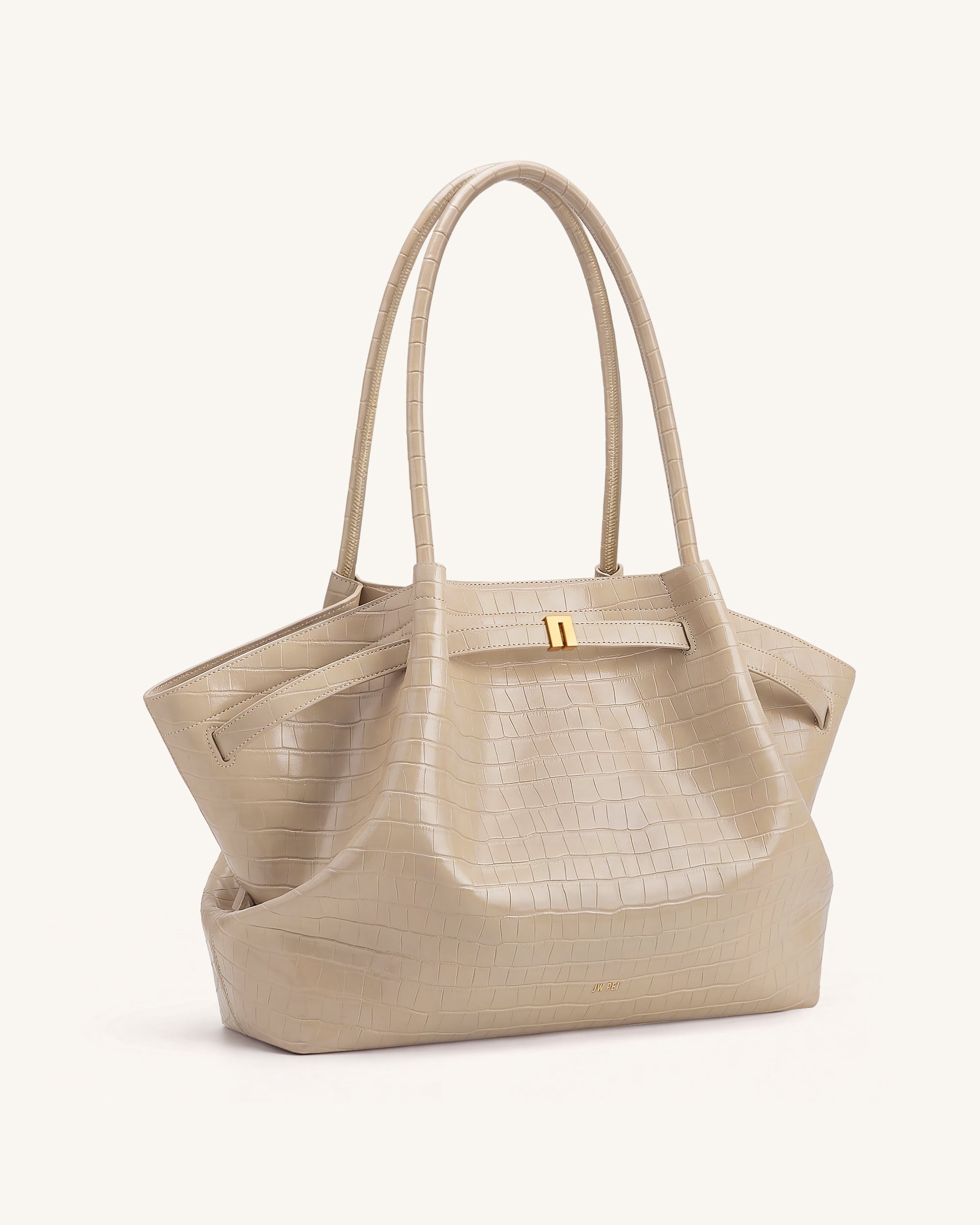 Hana Large Tote Bag - Elephant Grey Croc | JW PEI