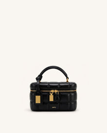 Cleo Box Shape Top Handle Bag - Black