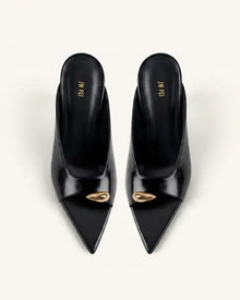 Noemi Pointed-Toe Mule Heels - Black