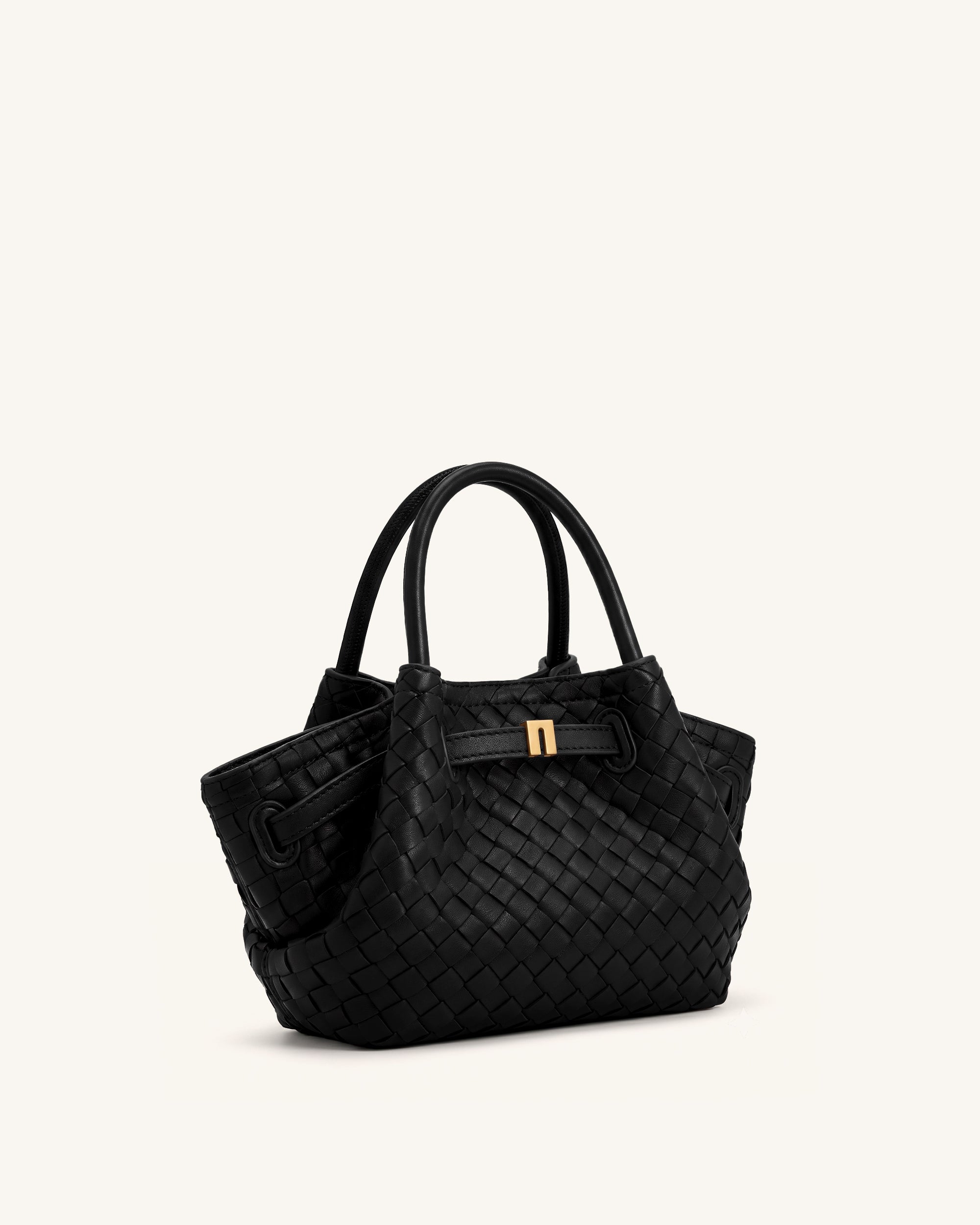 Hana Mini Weave Tote Bag - Black | JW PEI