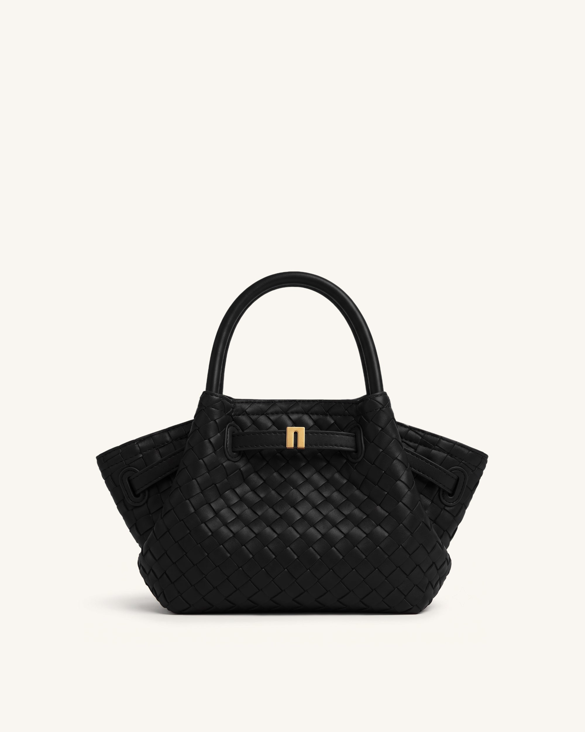Hana Mini Weave Tote Bag - Black | JW PEI