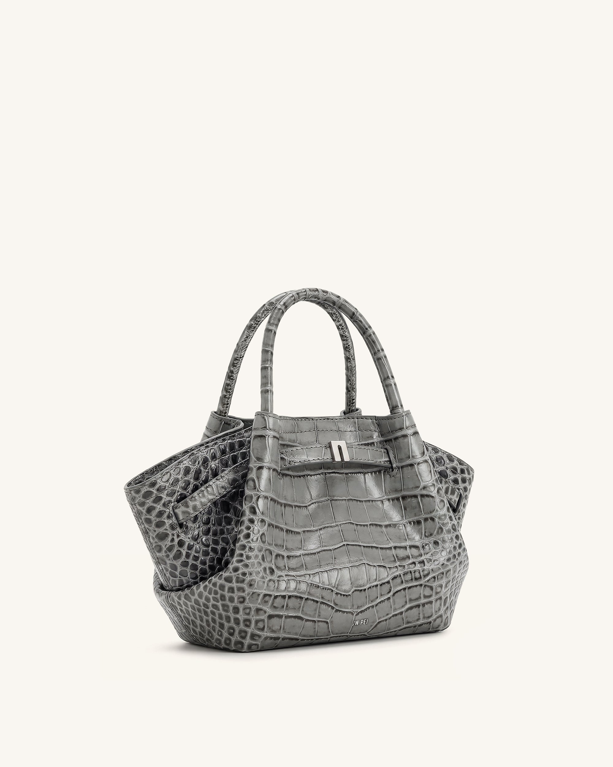 Hana Mini Tote Bag - Grey Croc