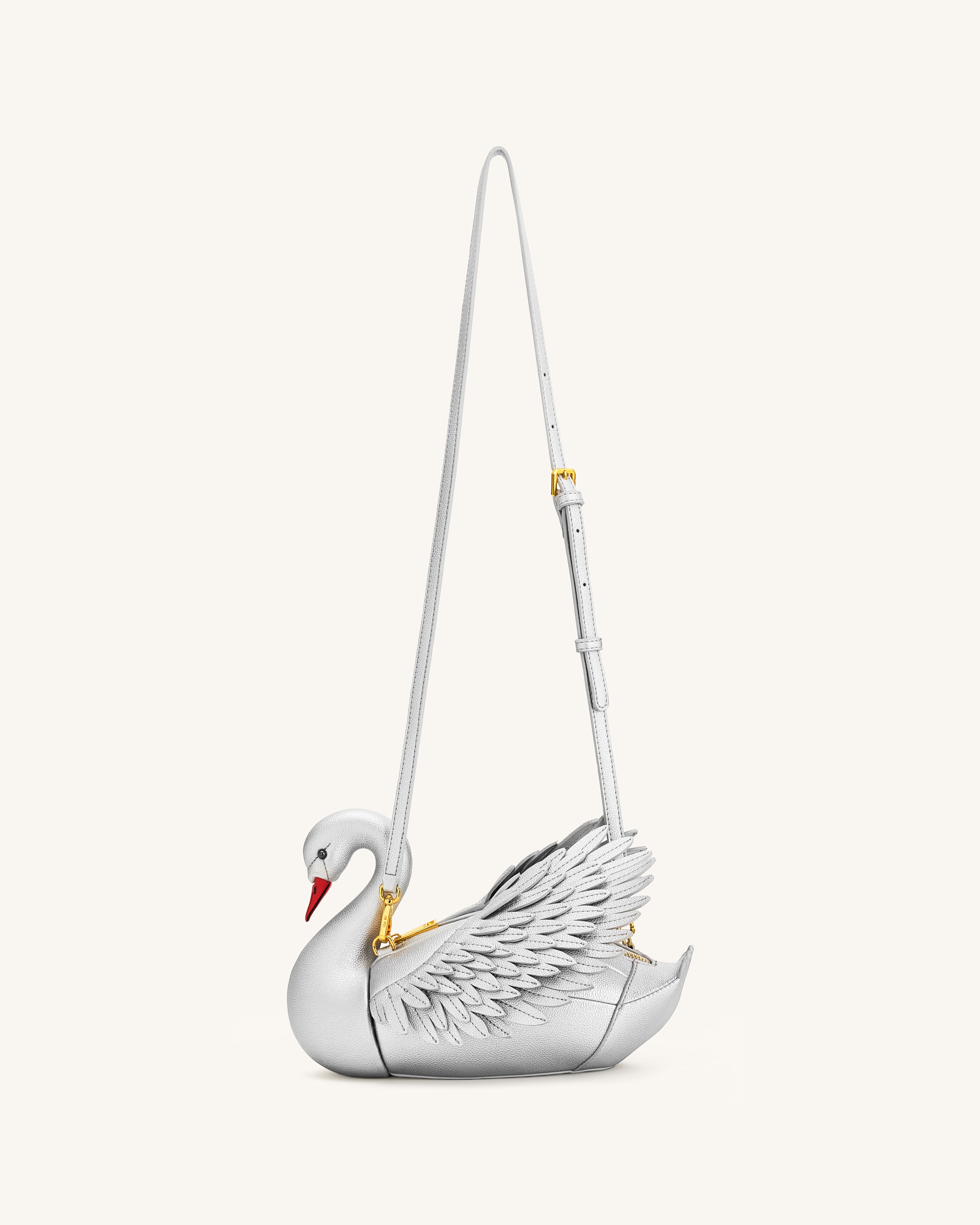 Alani Swan Shaped Crossbody Bag - Silver | JW PEI