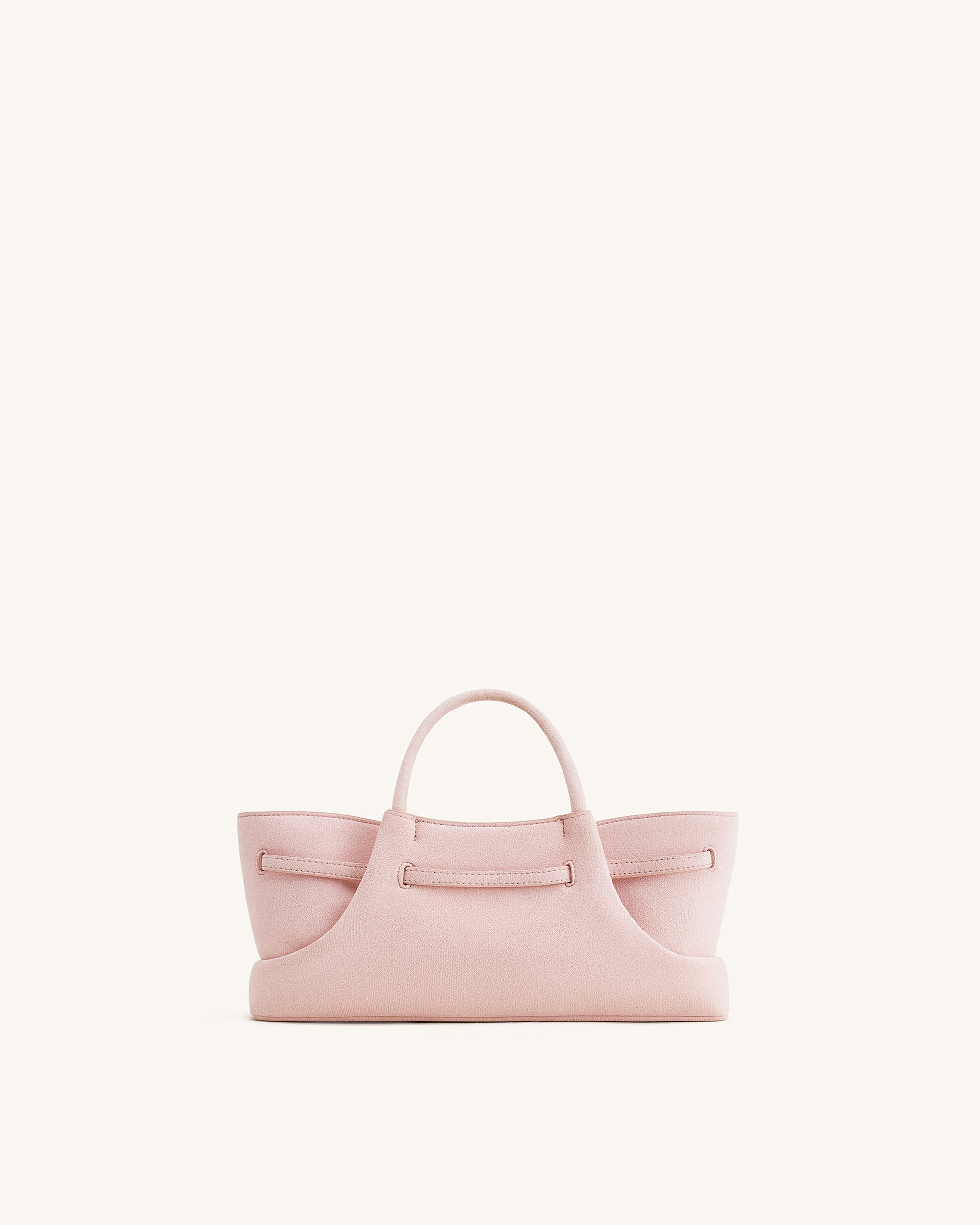 Maeve Dachshund Metal Charm Faux Suede Tote Bag - Pink