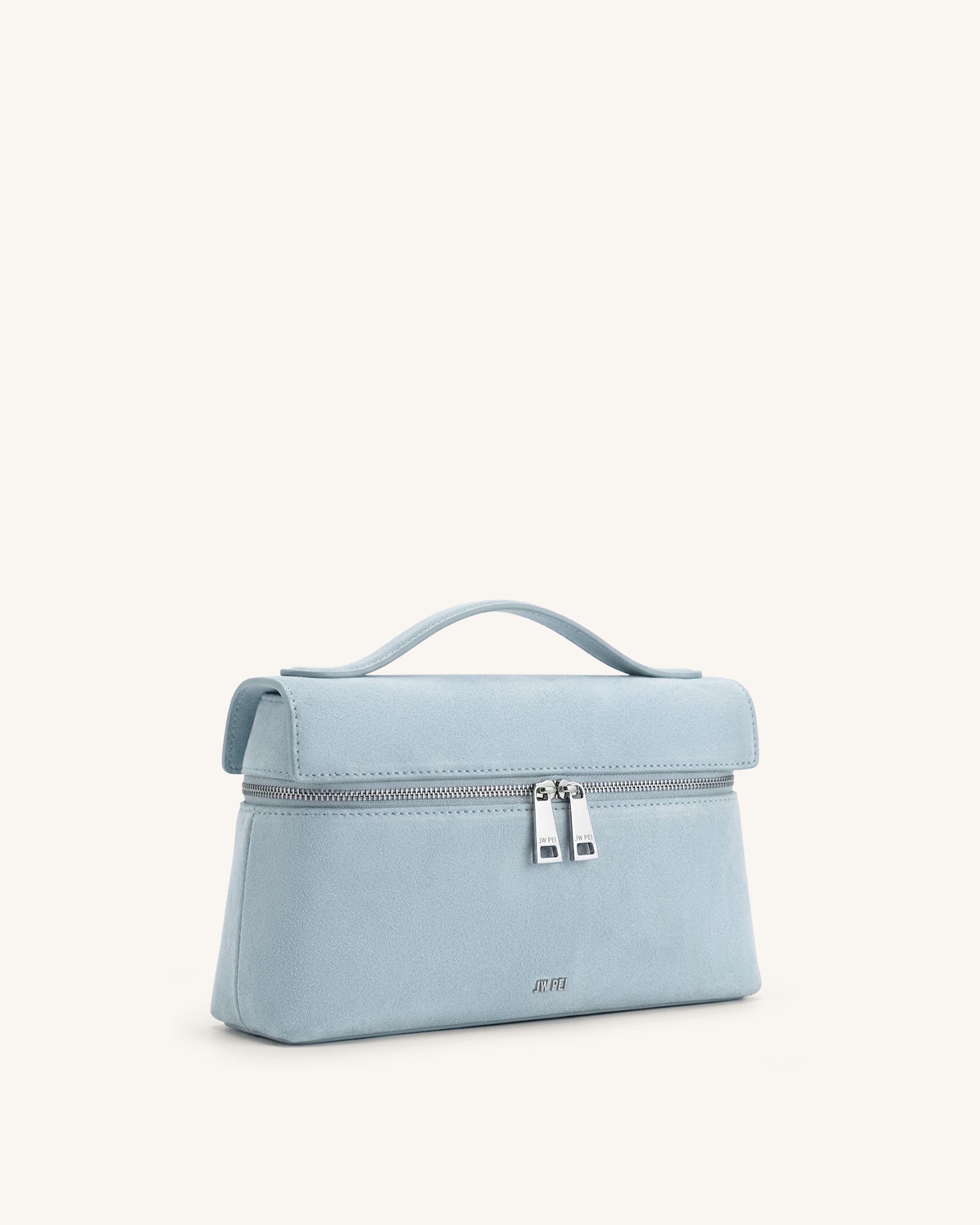 ぽぅぽぅ　804550 Thea Faux Suede Top Handle Bag - Light Blue | JW PEI
