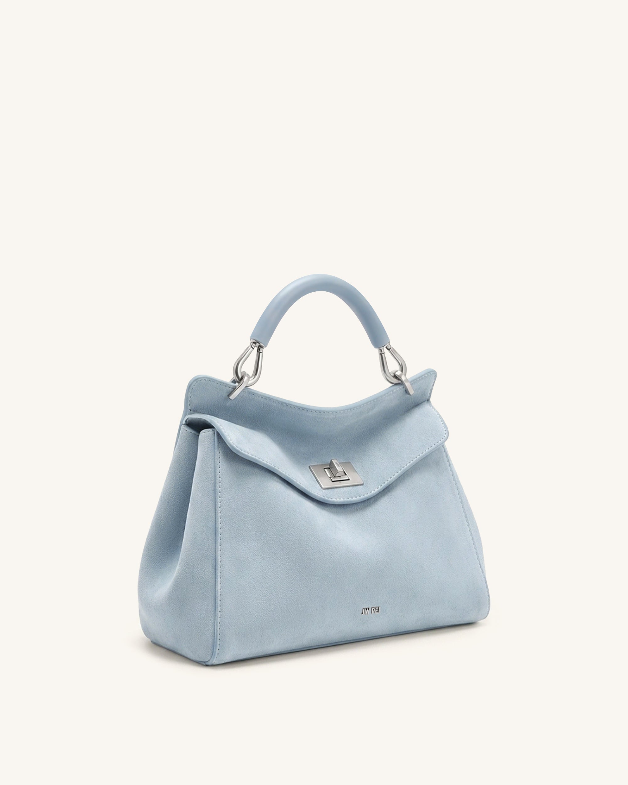 Lucia Classic Faux Suede Top Handle Bag - Light Blue | JW PEI